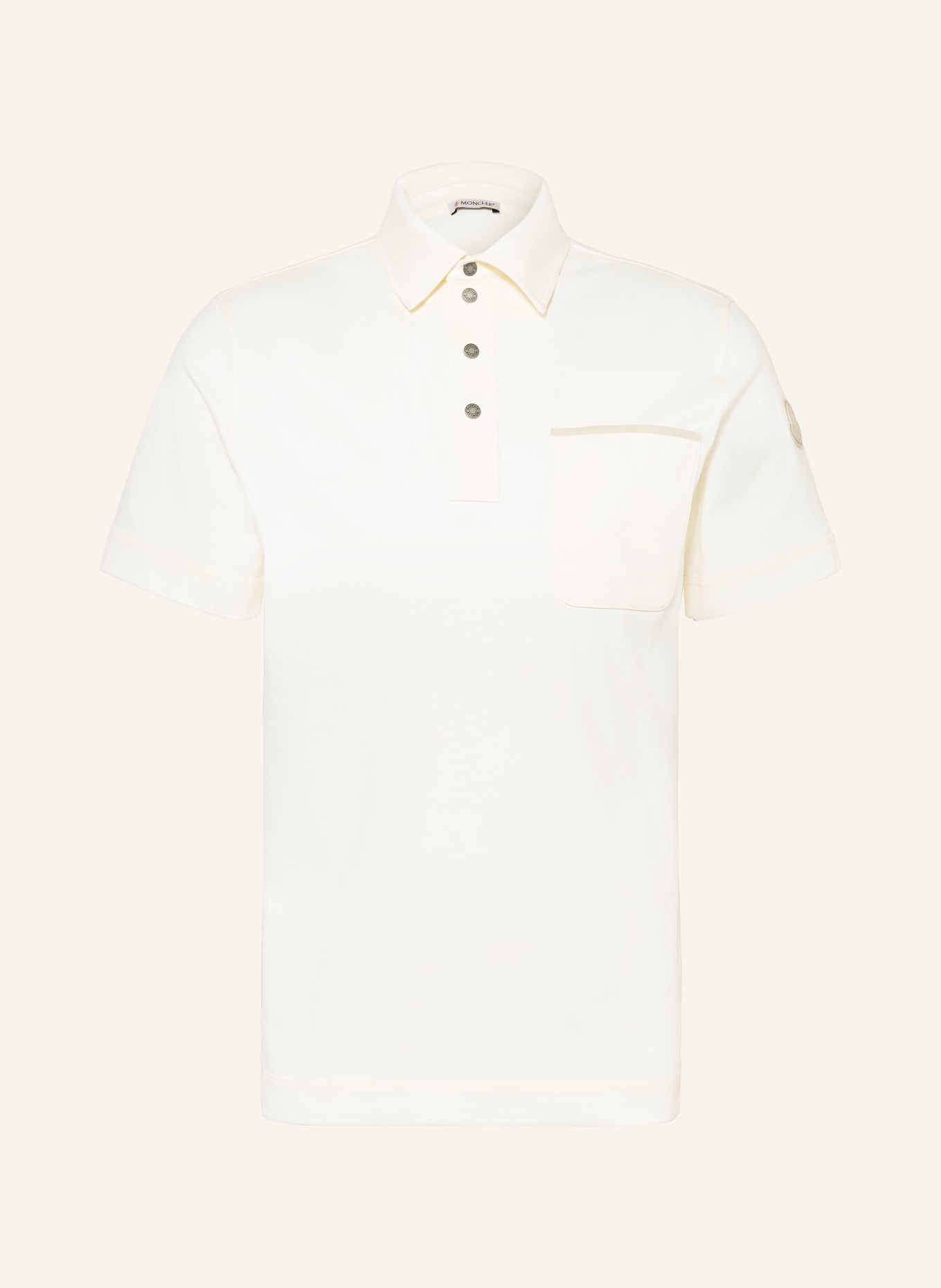 MONCLER Piqué-Poloshirt: CREME