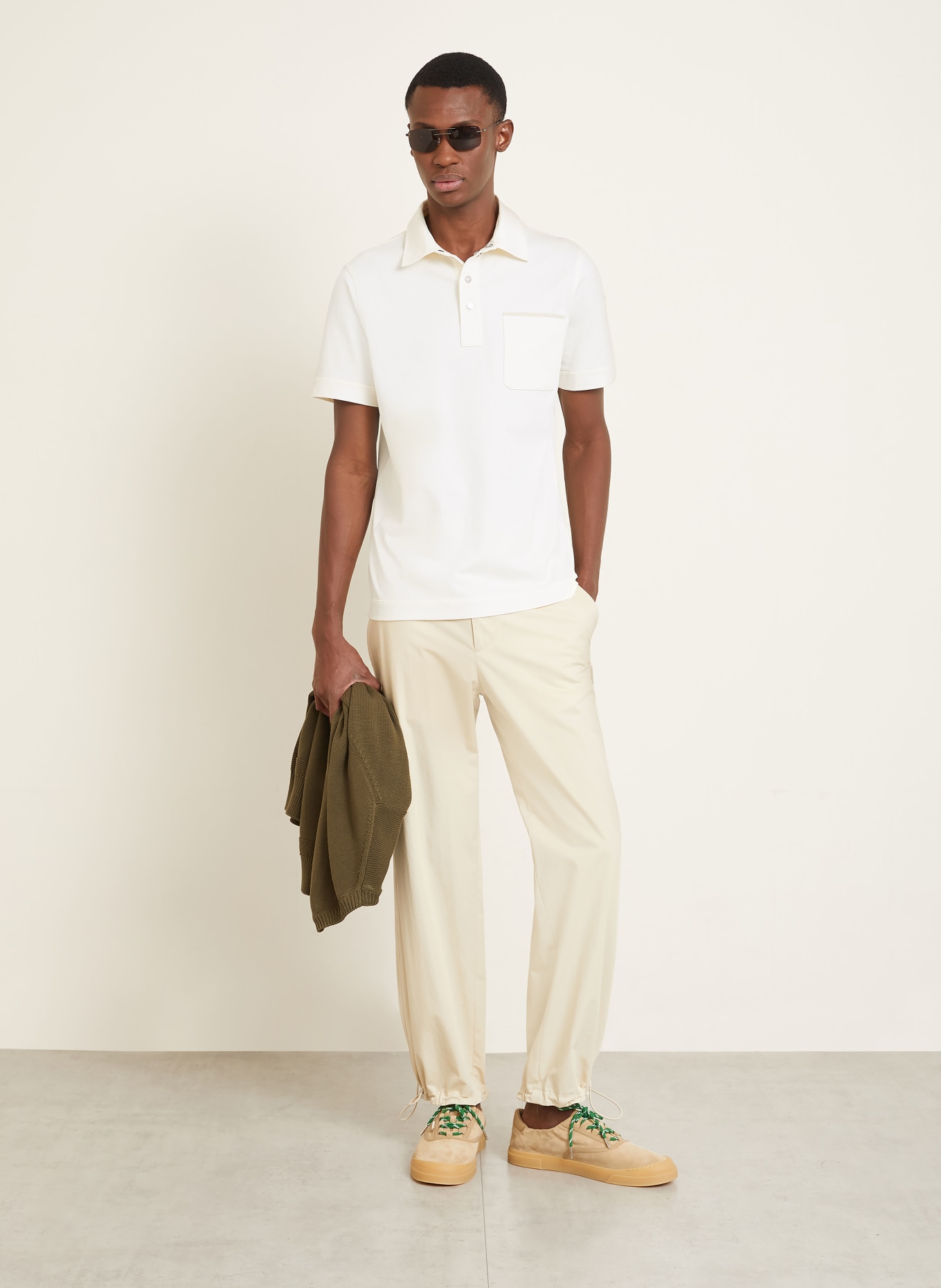 MONCLER Piqué-Poloshirt: CREME