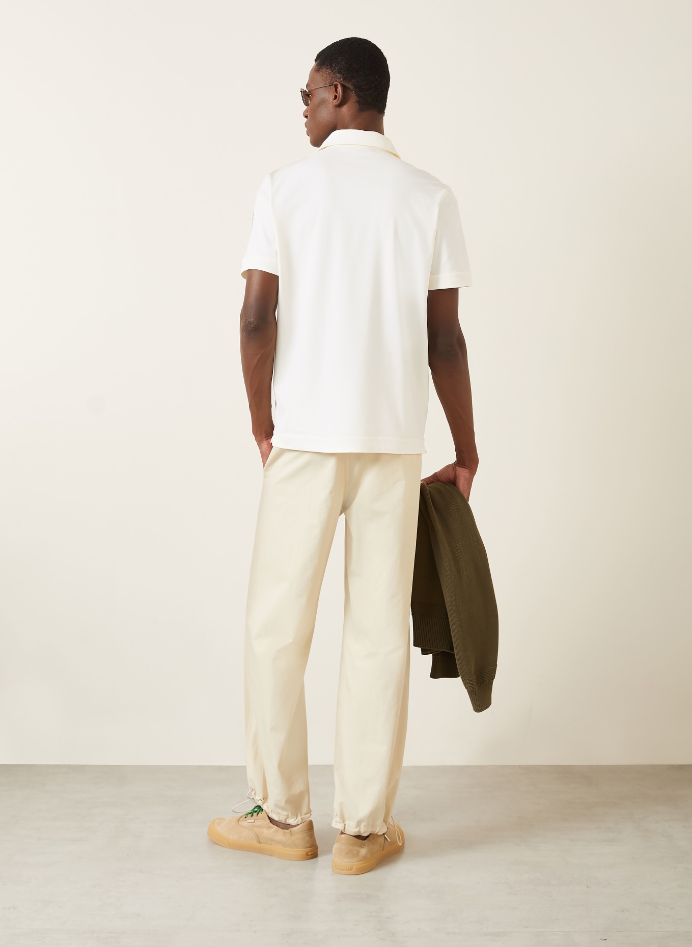 MONCLER Piqué-Poloshirt: CREME