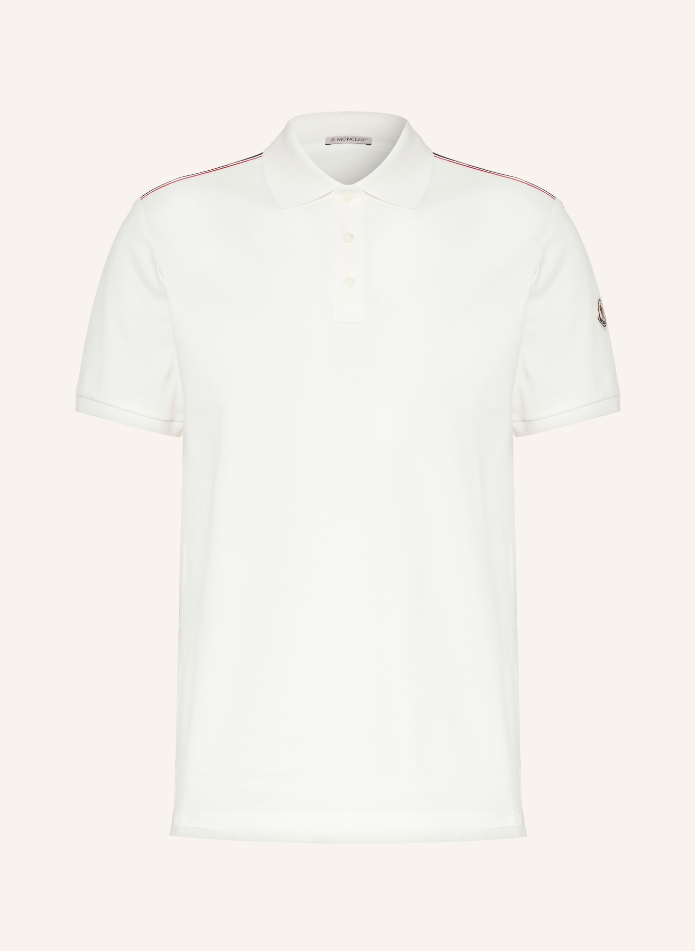 MONCLER Piqué-Poloshirt: WEISS