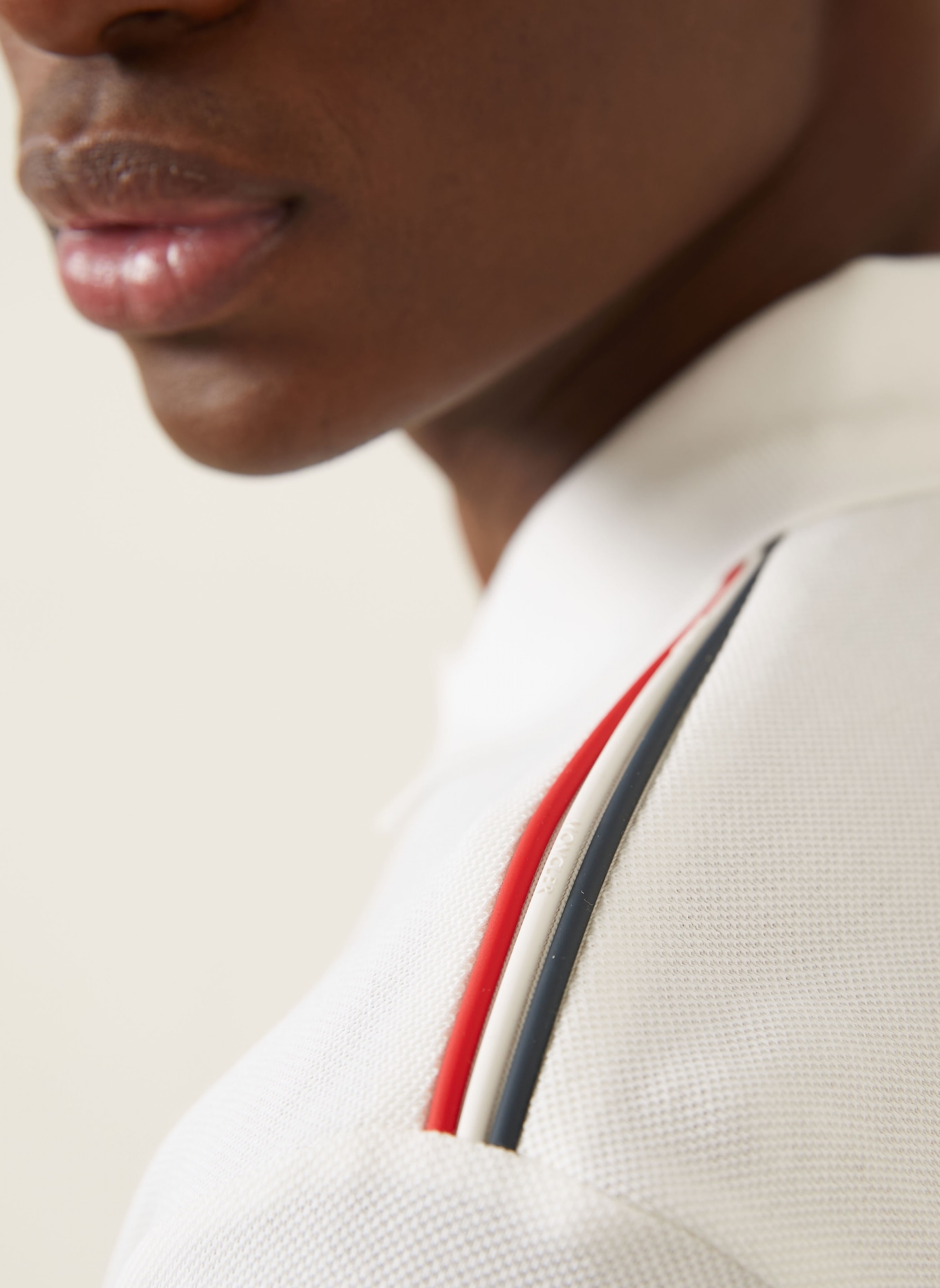 MONCLER Piqué-Poloshirt: WEISS