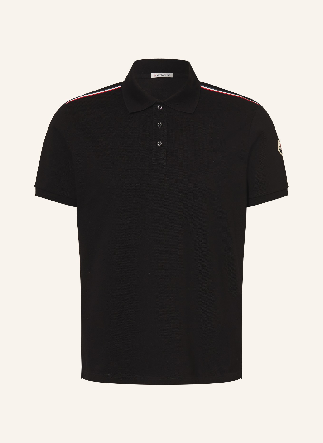 MONCLER Piqué-Poloshirt: SCHWARZ