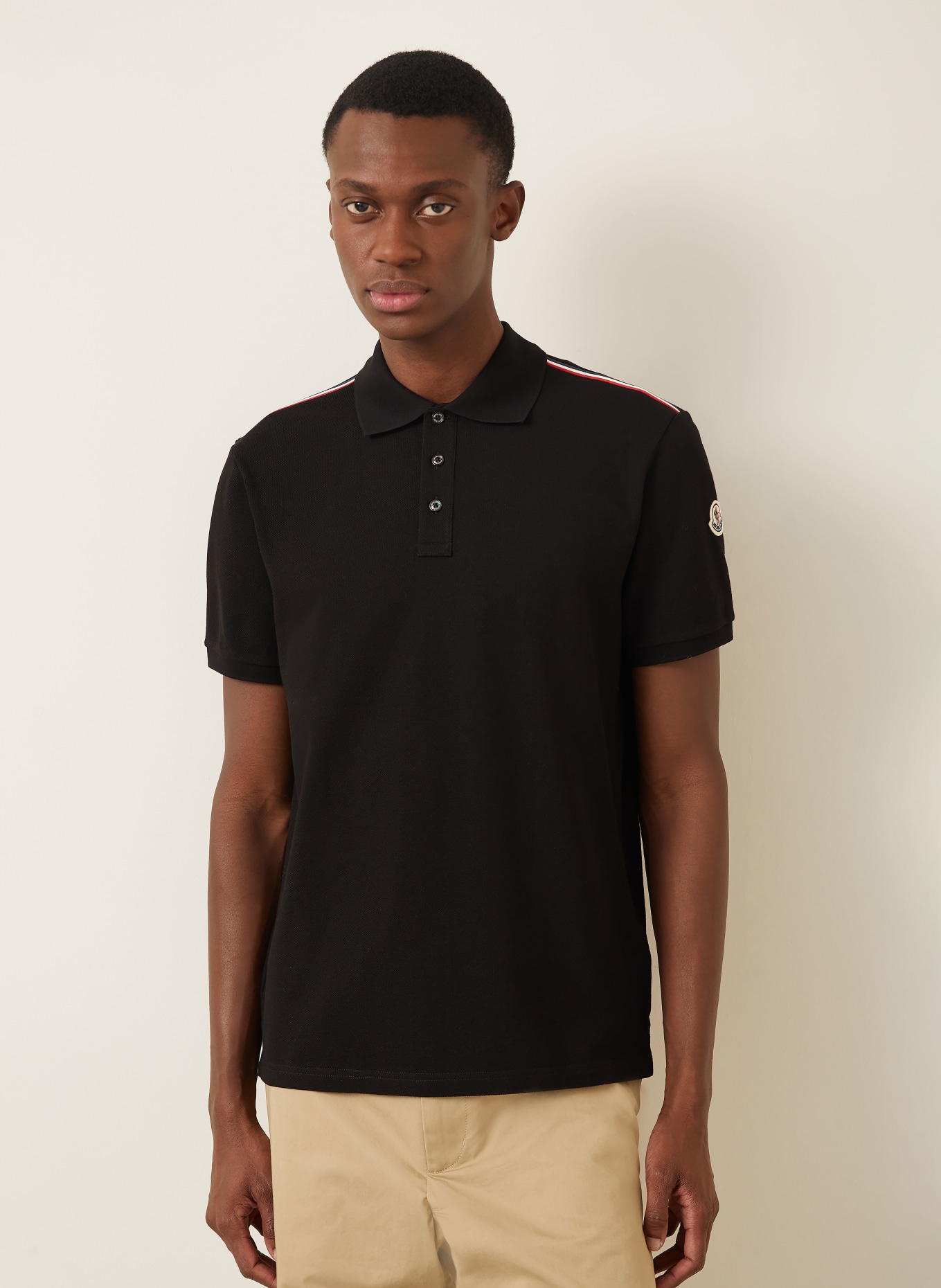 MONCLER Piqué-Poloshirt: SCHWARZ