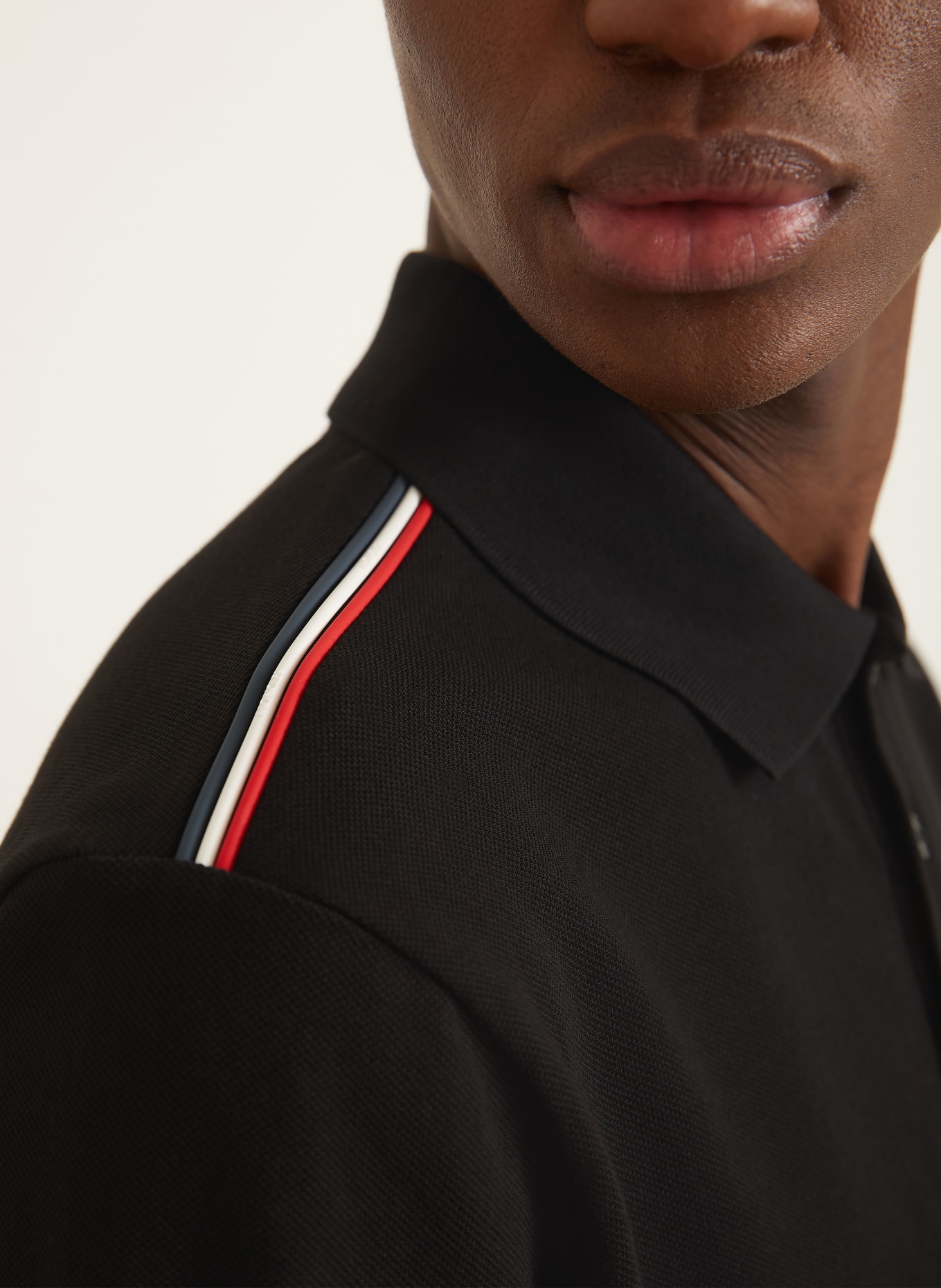 MONCLER Piqué-Poloshirt: SCHWARZ