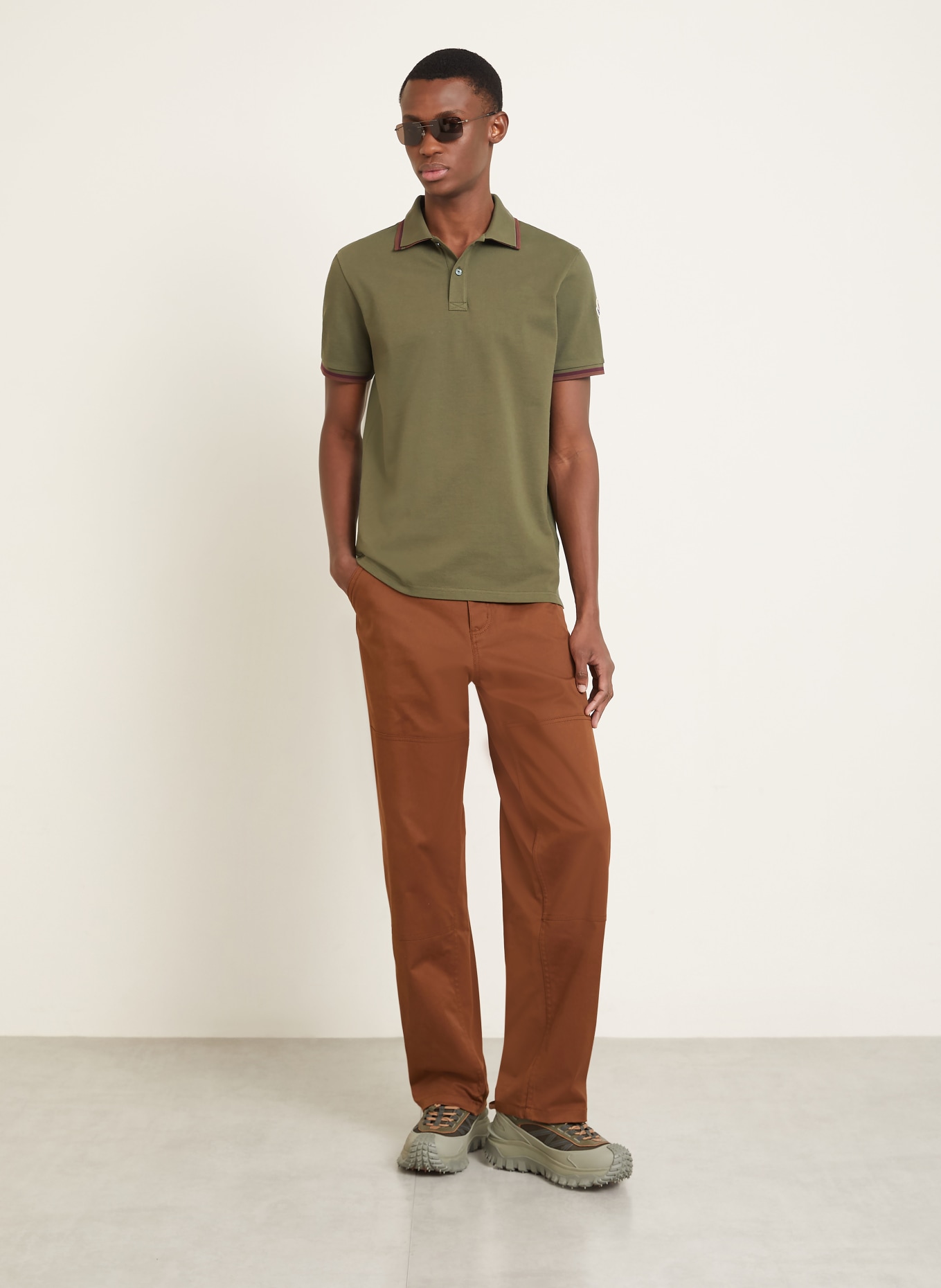 MONCLER Piqué-Poloshirt: KHAKI
