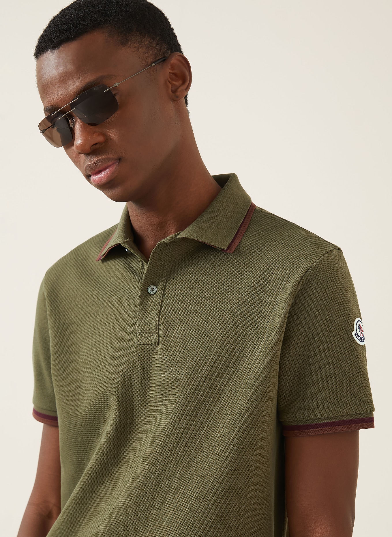MONCLER Piqué-Poloshirt: KHAKI