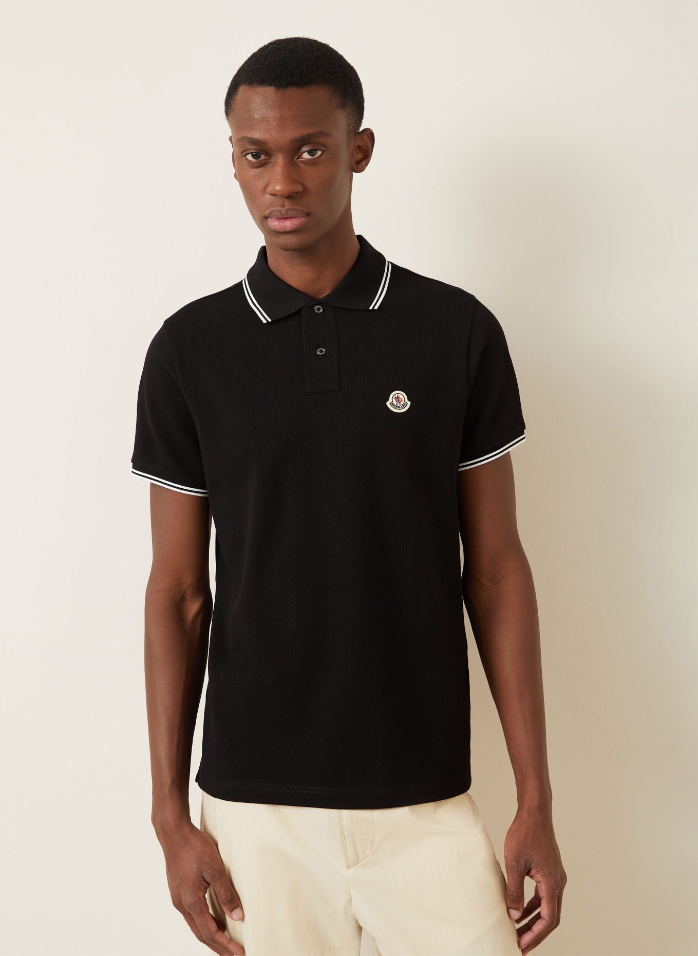 MONCLER Piqué-Poloshirt ARCHIVIO: SCHWARZ