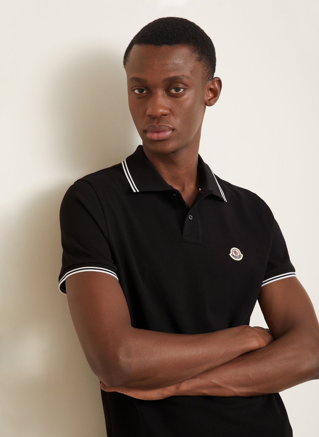 MONCLER Piqué-Poloshirt ARCHIVIO: SCHWARZ