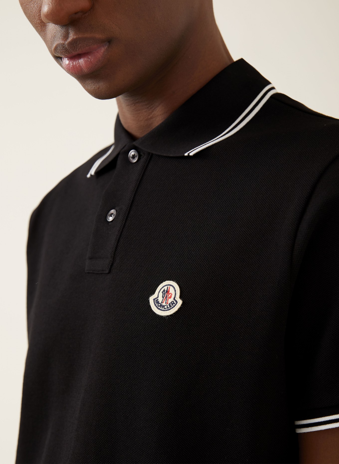 MONCLER Piqué-Poloshirt ARCHIVIO: SCHWARZ
