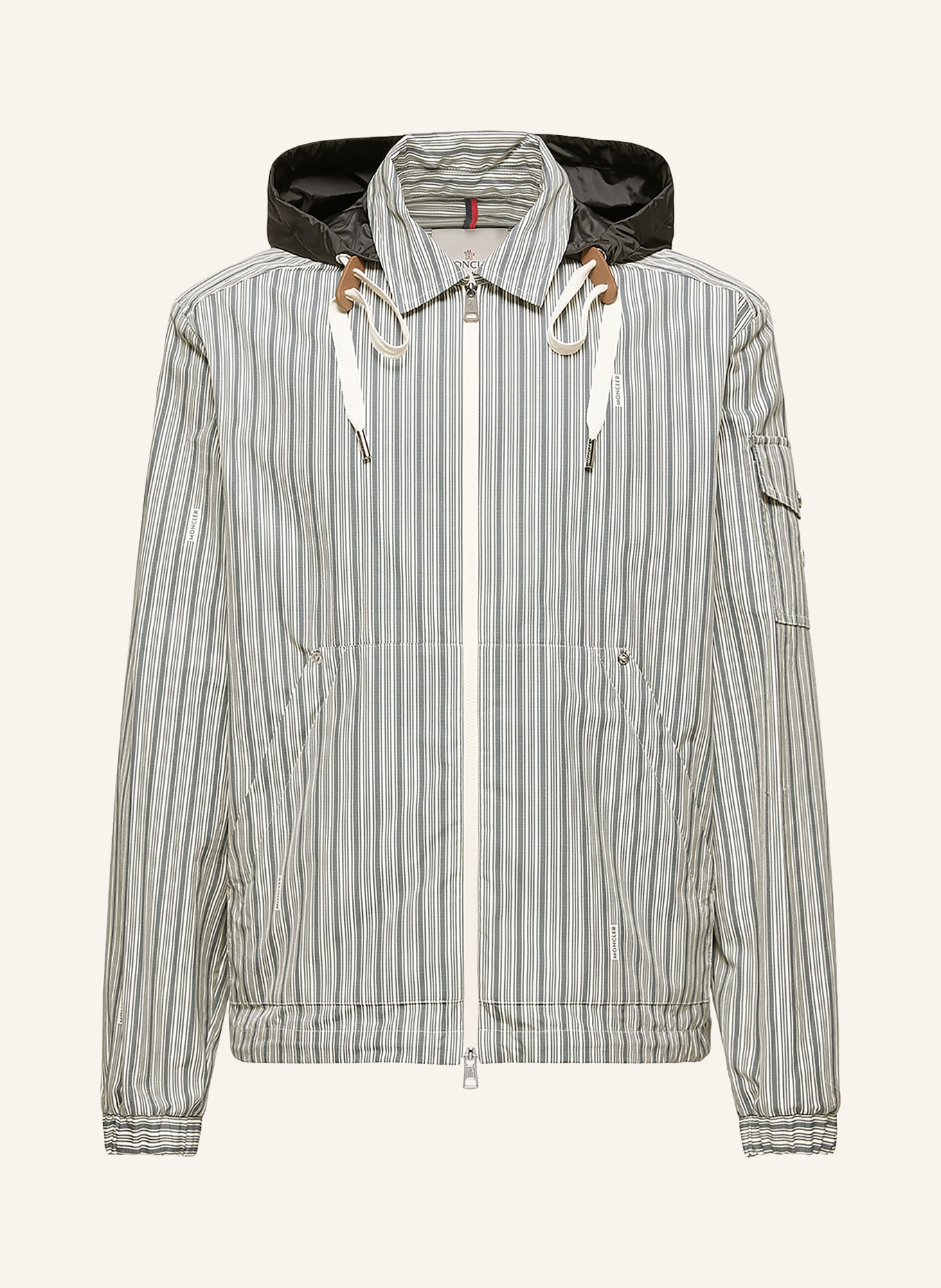 MONCLER Overjas HAVAS met afneembare capuchon: BLAUW / WIT