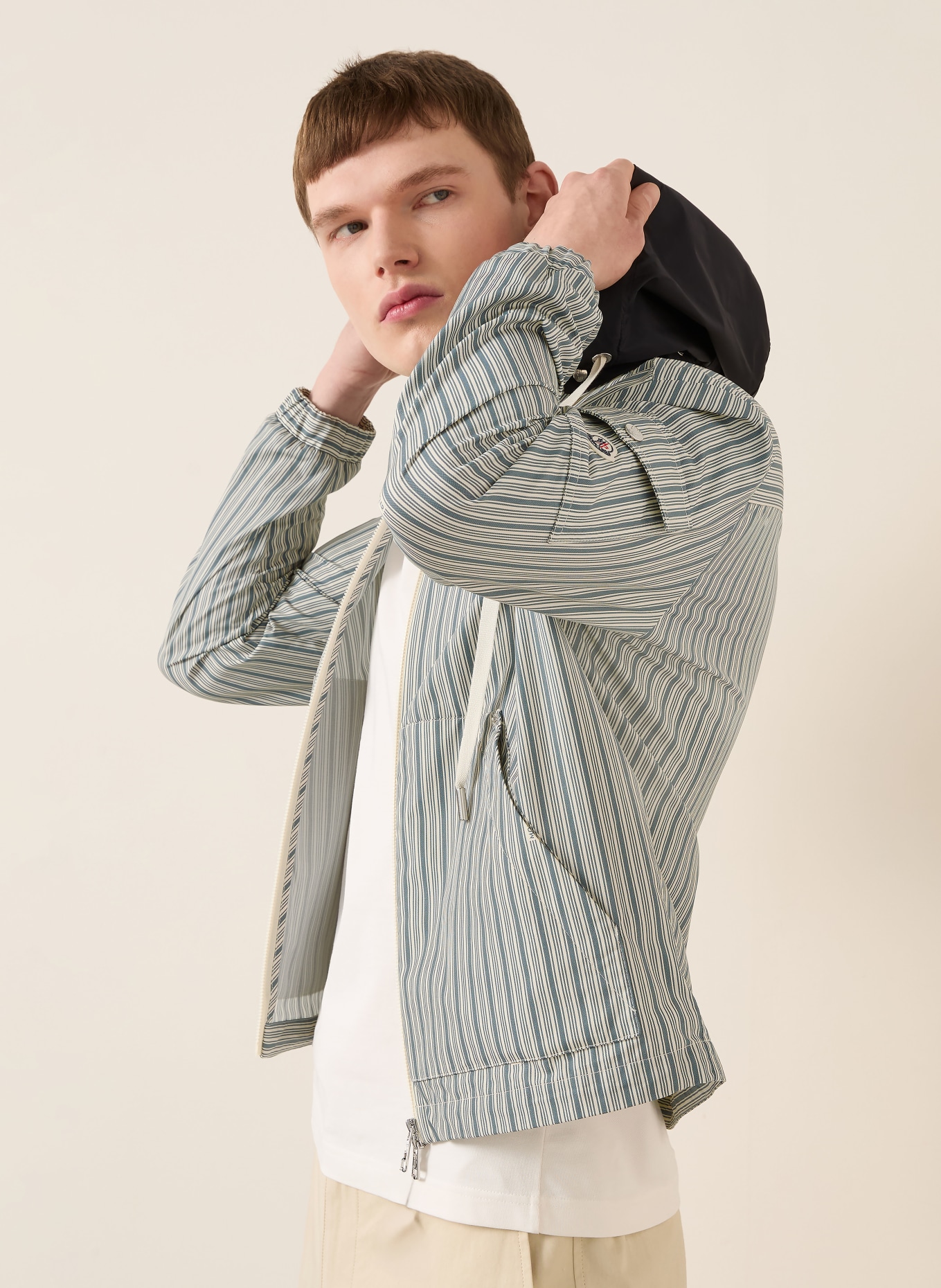 MONCLER Overjas HAVAS met afneembare capuchon: BLAUW / WIT