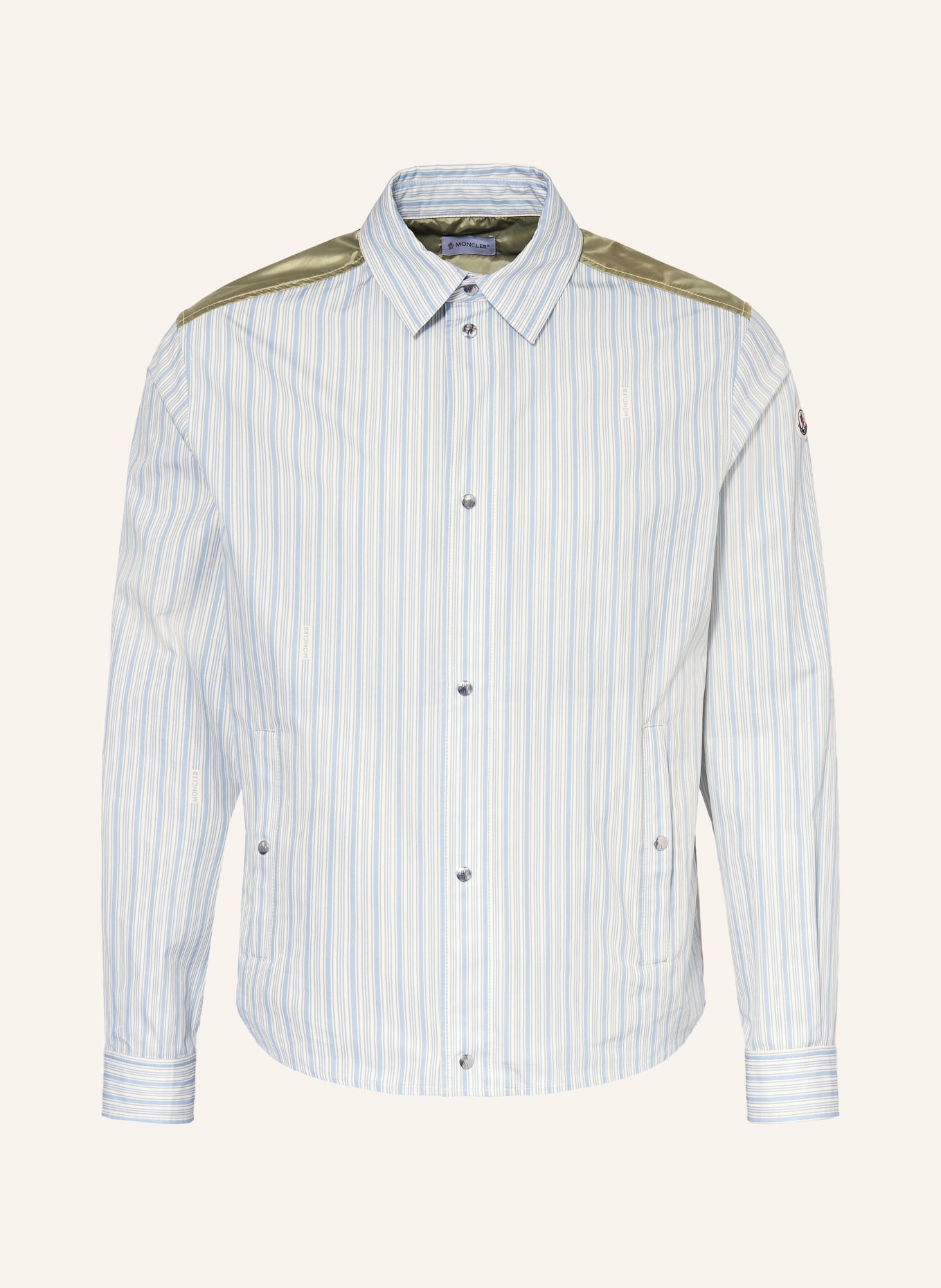 MONCLER Overjas: WIT / BEIGE / DONKERBLAUW