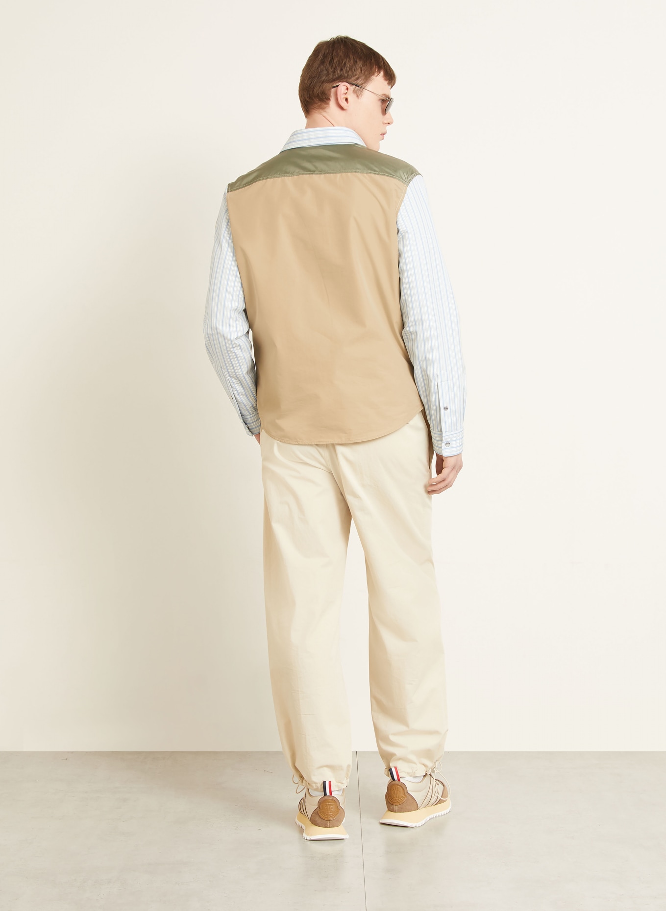 MONCLER Overjas: WIT / BEIGE / DONKERBLAUW