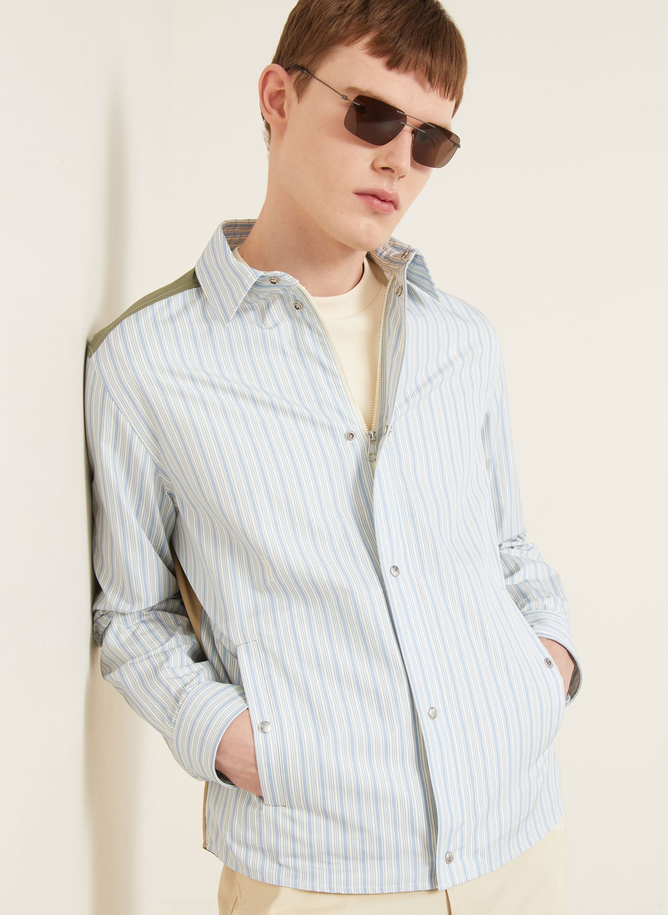 MONCLER Overjas: WIT / BEIGE / DONKERBLAUW