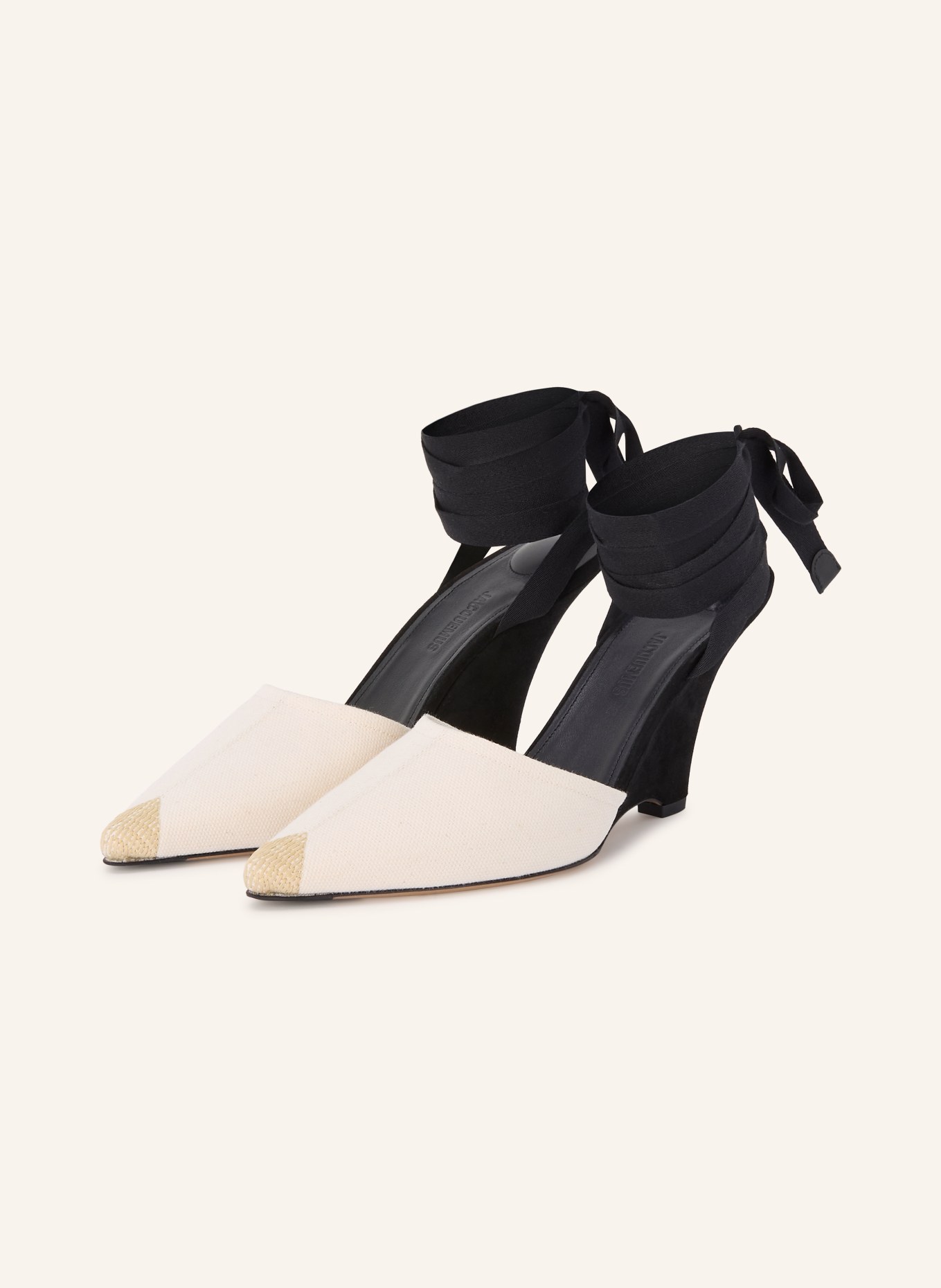 JACQUEMUS Sleehakken LES ESPADRILLES: CRÈME / BEIGE / ZWART