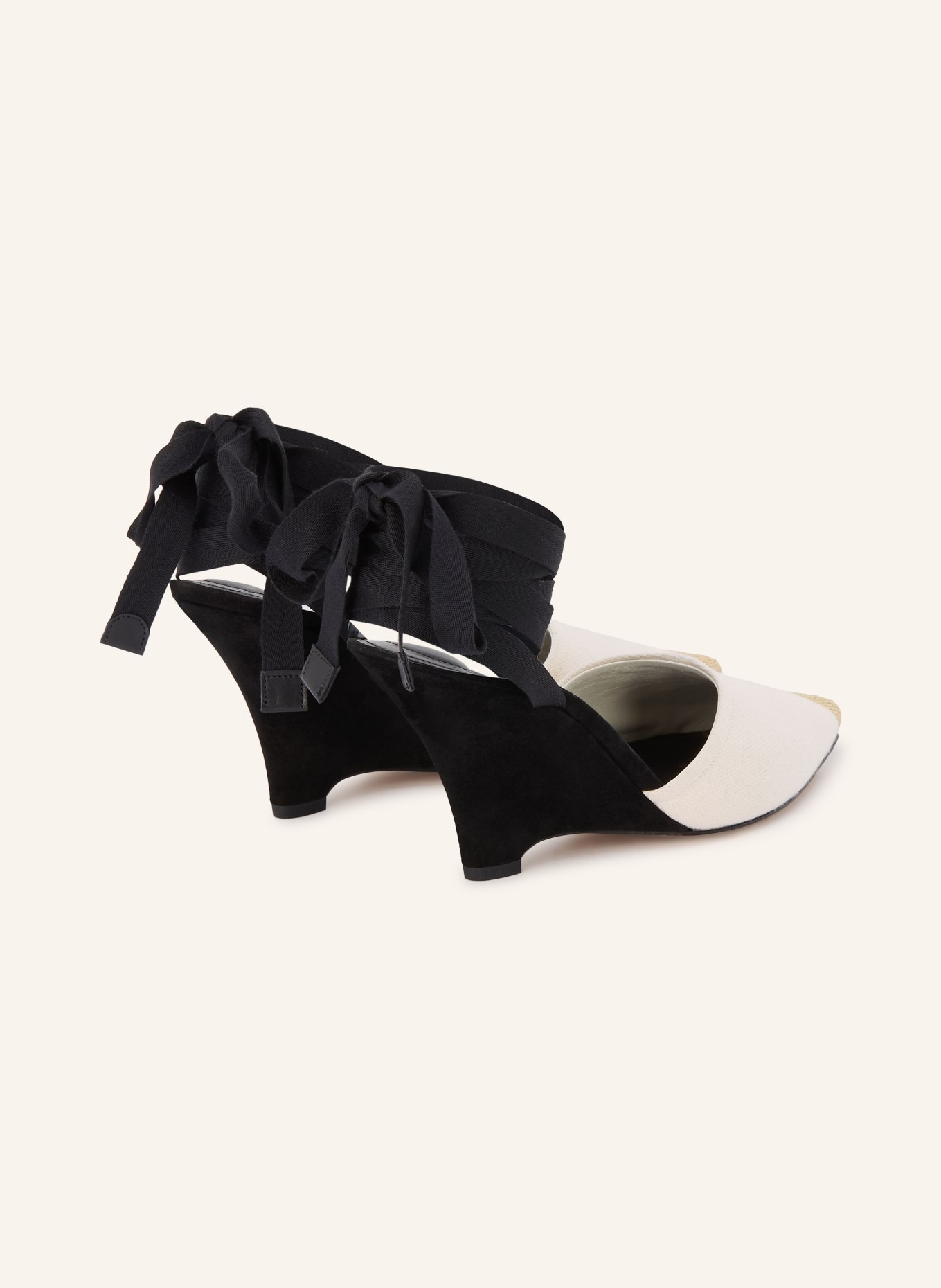 JACQUEMUS Sleehakken LES ESPADRILLES: CRÈME / BEIGE / ZWART