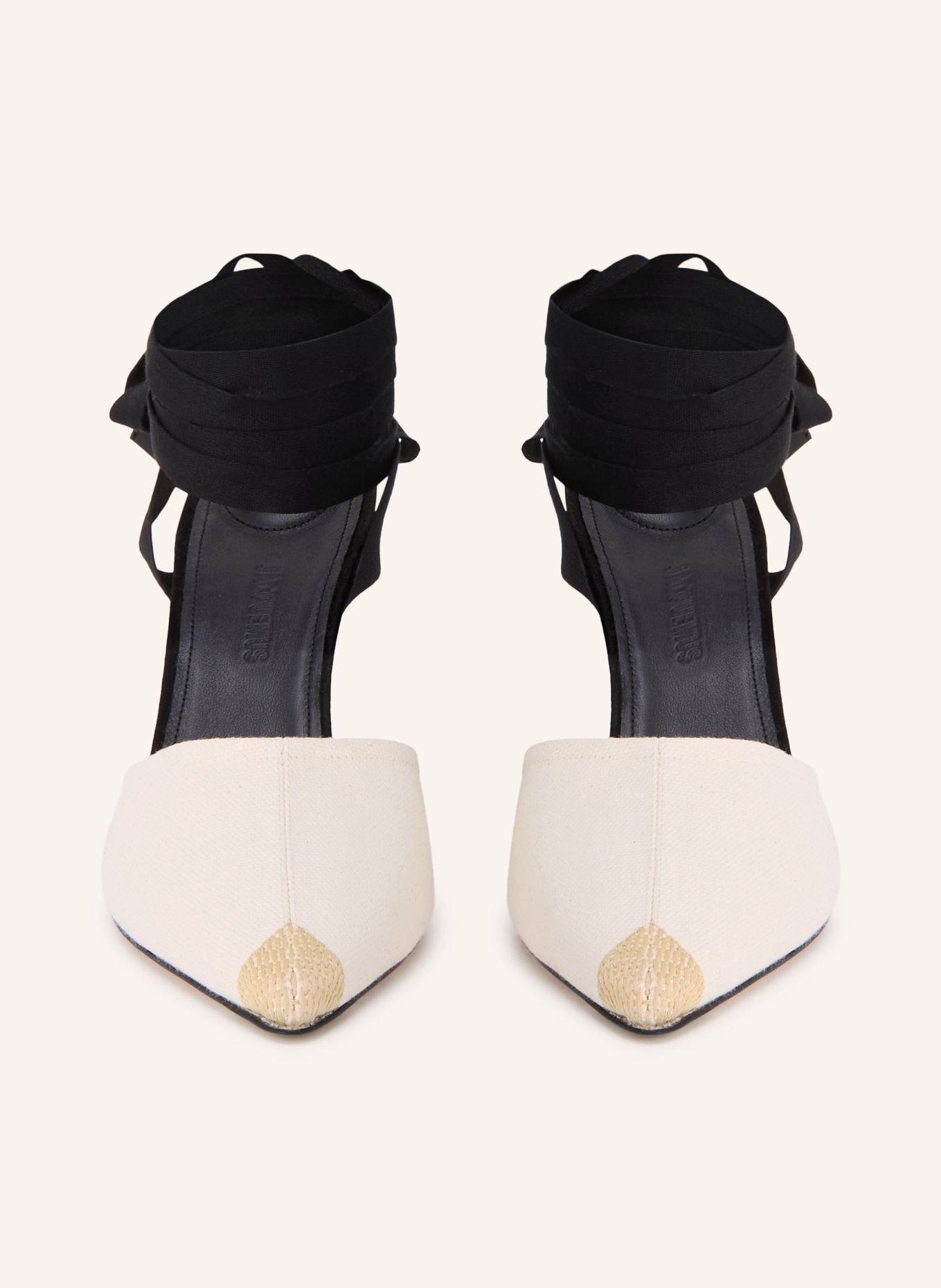 JACQUEMUS Sleehakken LES ESPADRILLES: CRÈME / BEIGE / ZWART