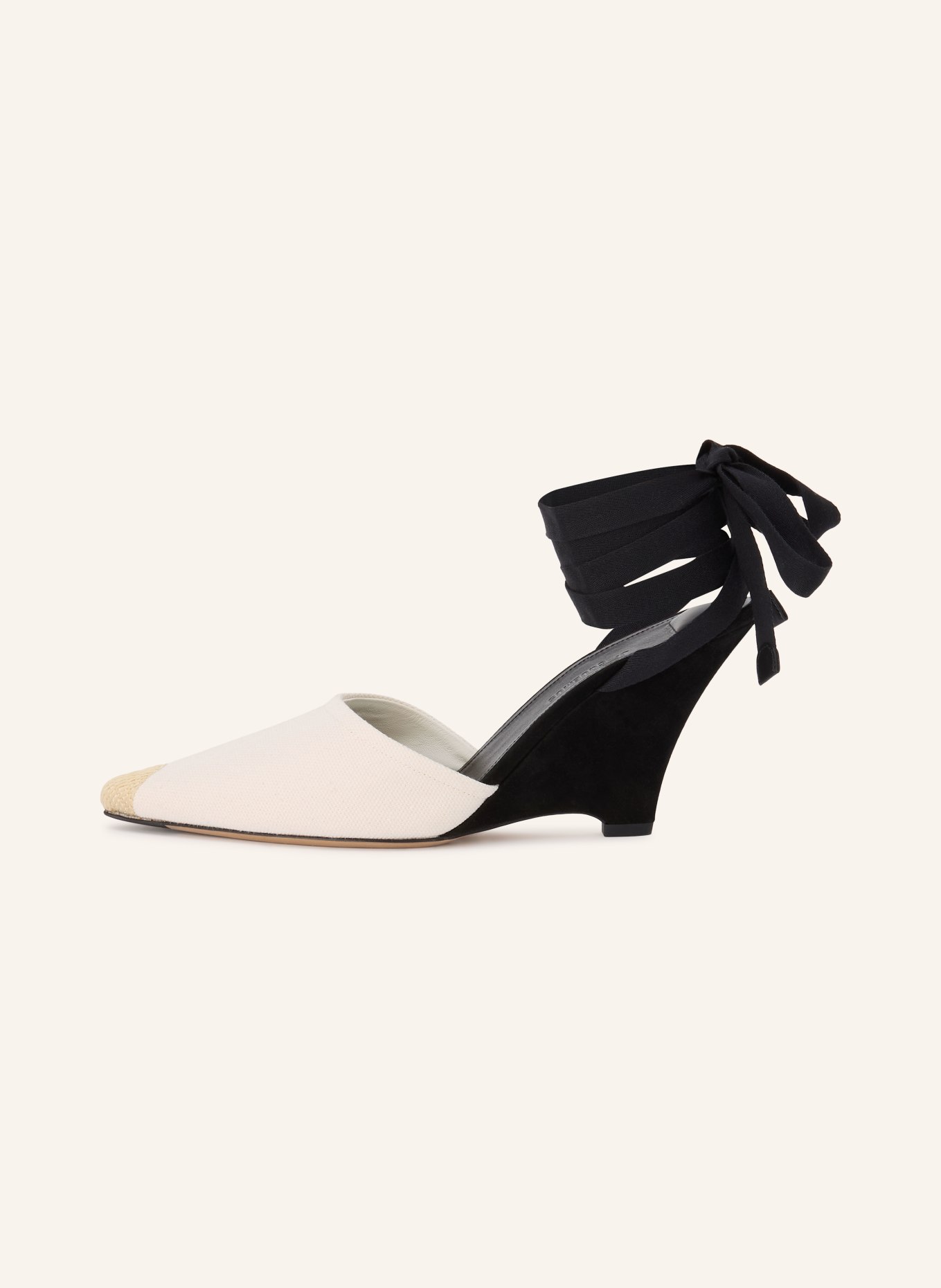 JACQUEMUS Sleehakken LES ESPADRILLES: CRÈME / BEIGE / ZWART