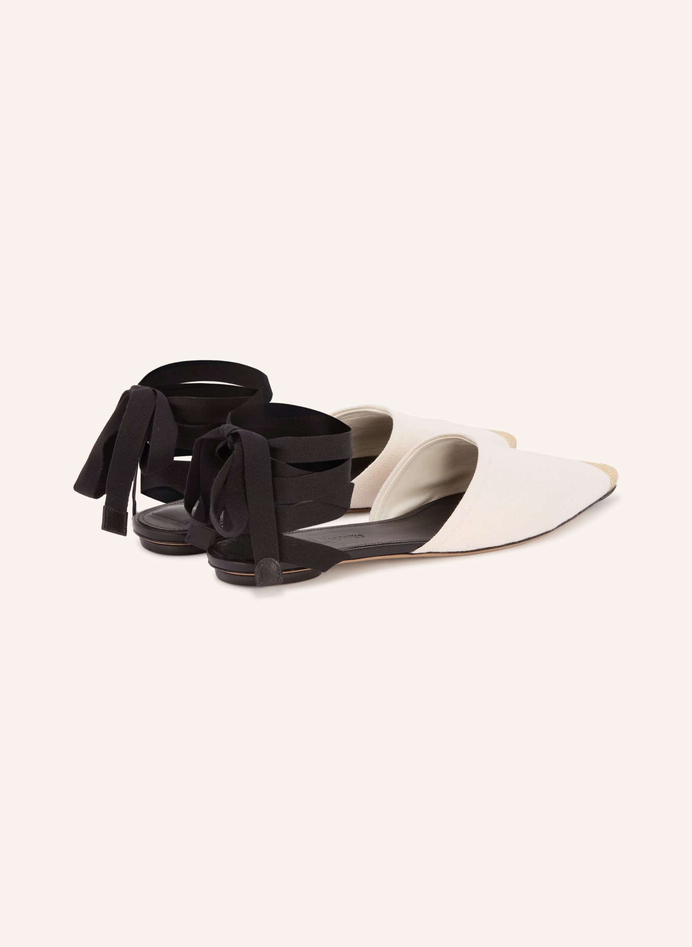 JACQUEMUS Slingballerinas – sandały typu espadrille: KREMOWY / CZARNY