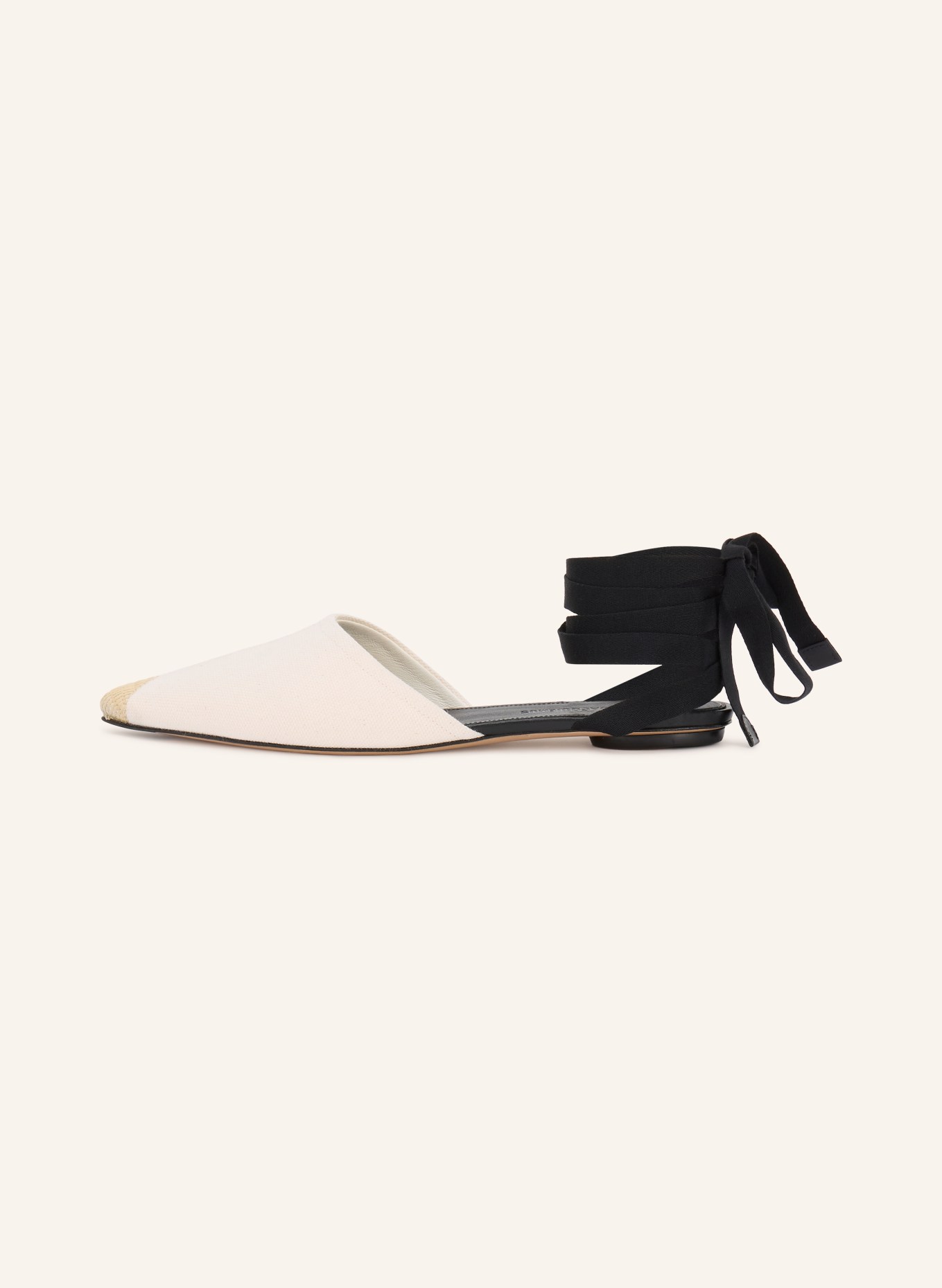 JACQUEMUS Slingballerinas – sandały typu espadrille: KREMOWY / CZARNY