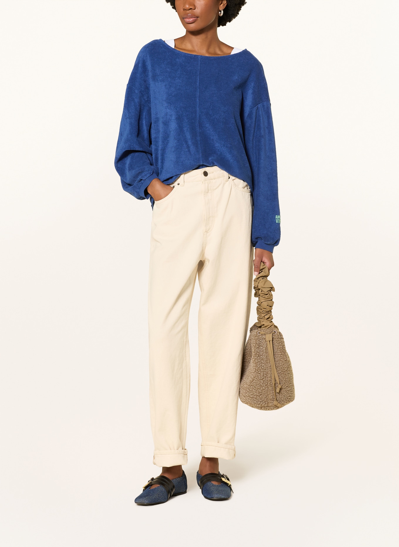 American Vintage koszulka frotte: NIEBIESKI