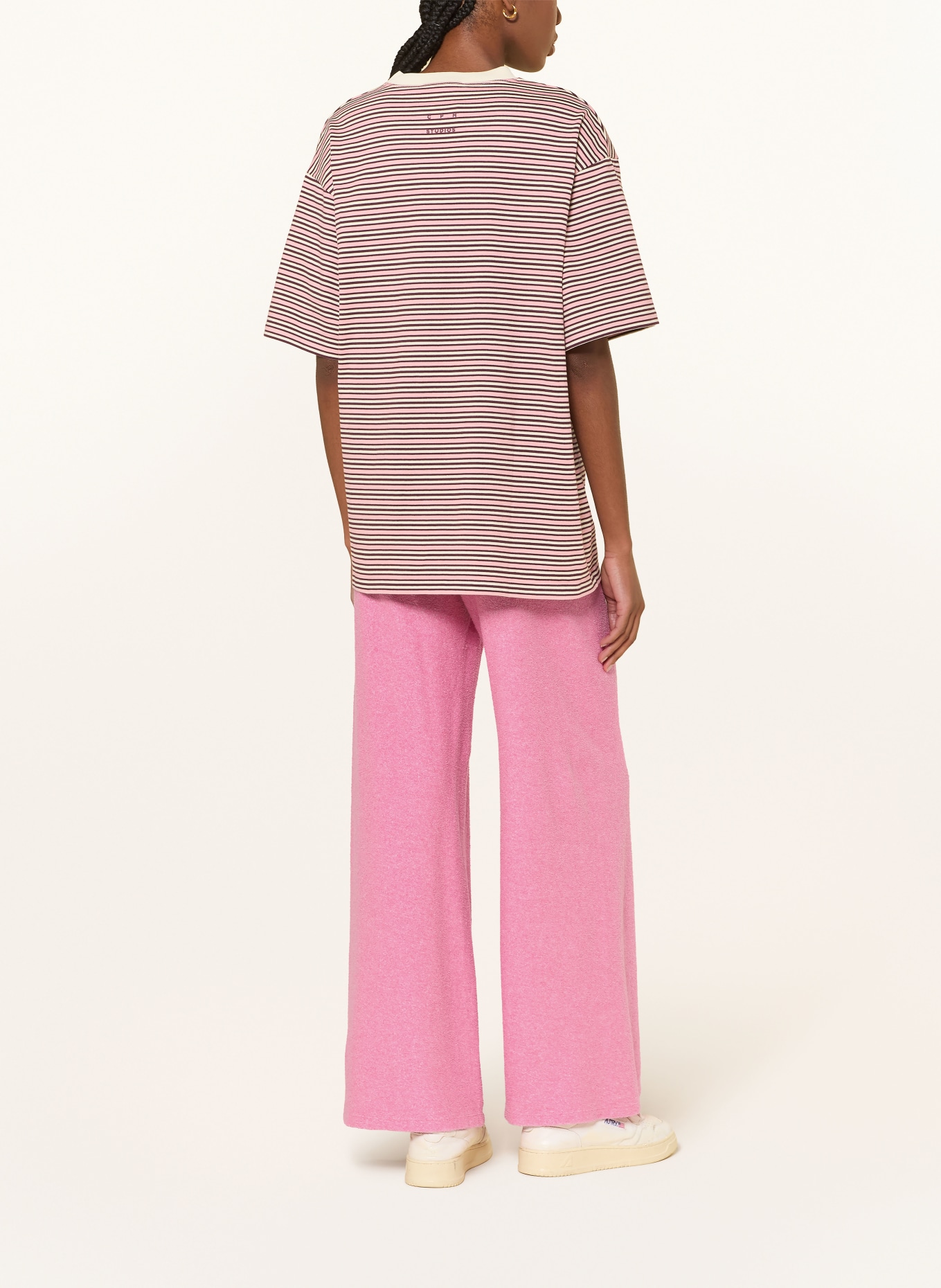 American Vintage Spodnie frotte CLUWAY: MOCNORÓŻOWY