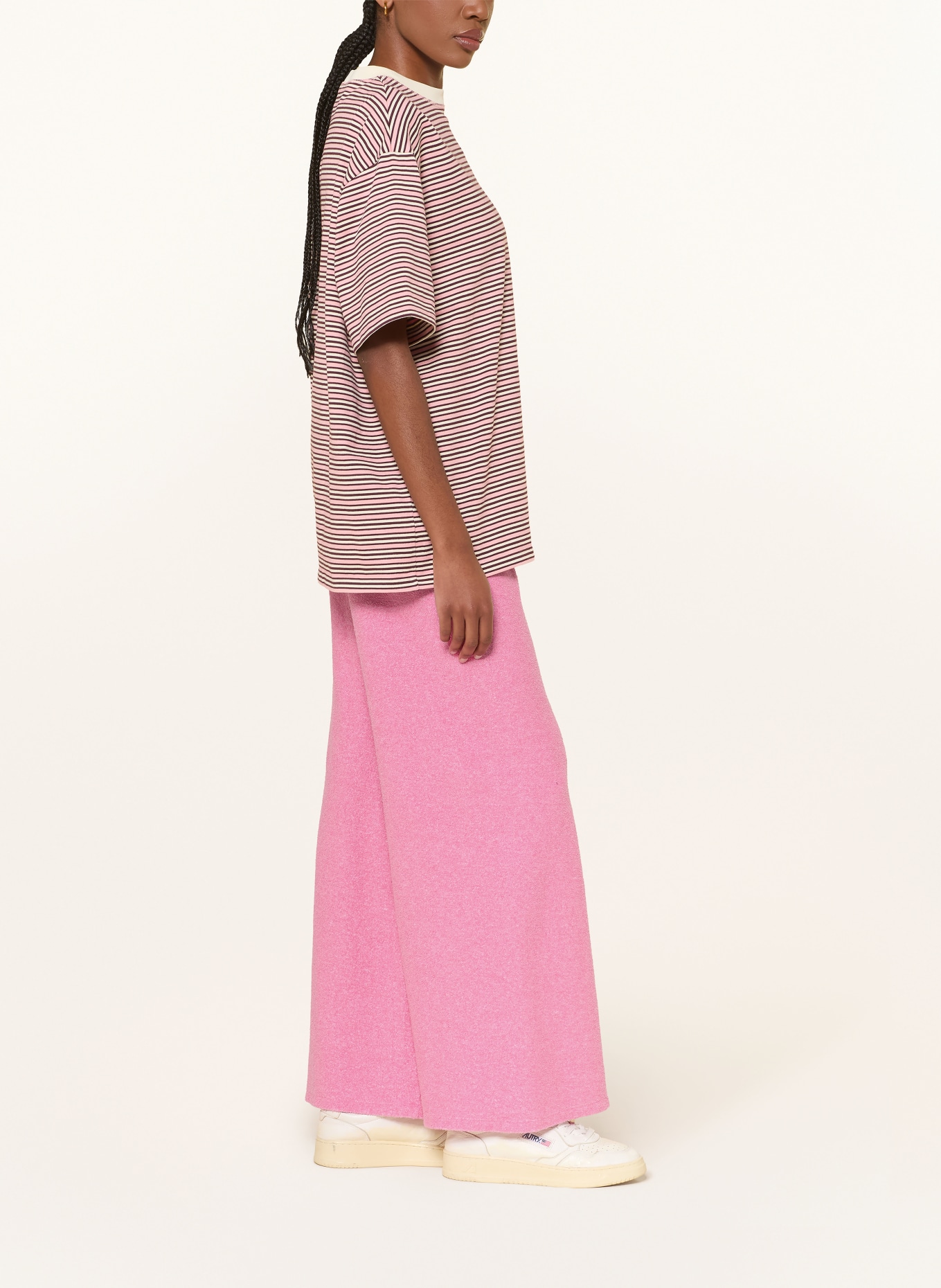 American Vintage Spodnie frotte CLUWAY: MOCNORÓŻOWY