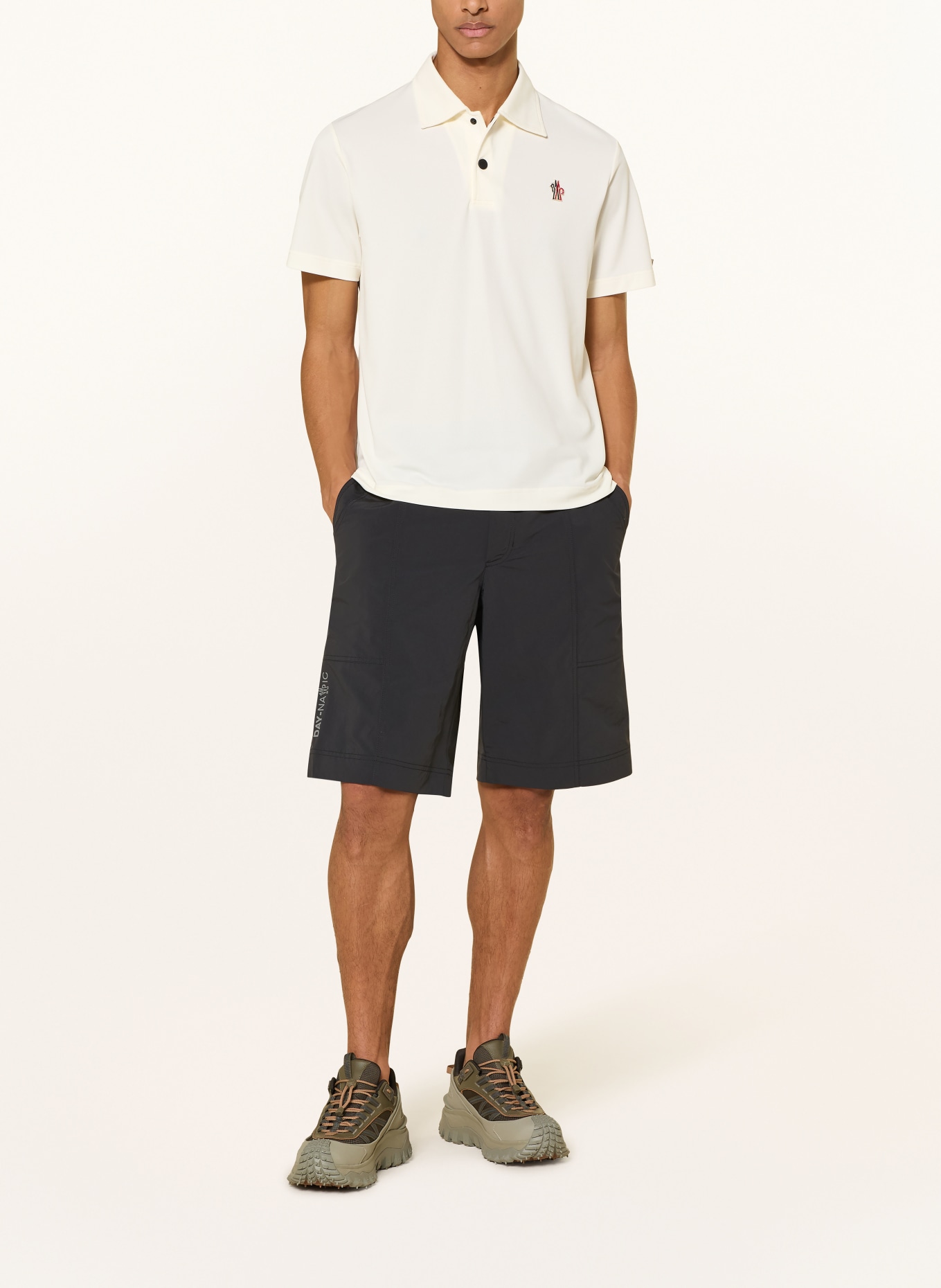 MONCLER GRENOBLE Piqué-Poloshirt: CREME