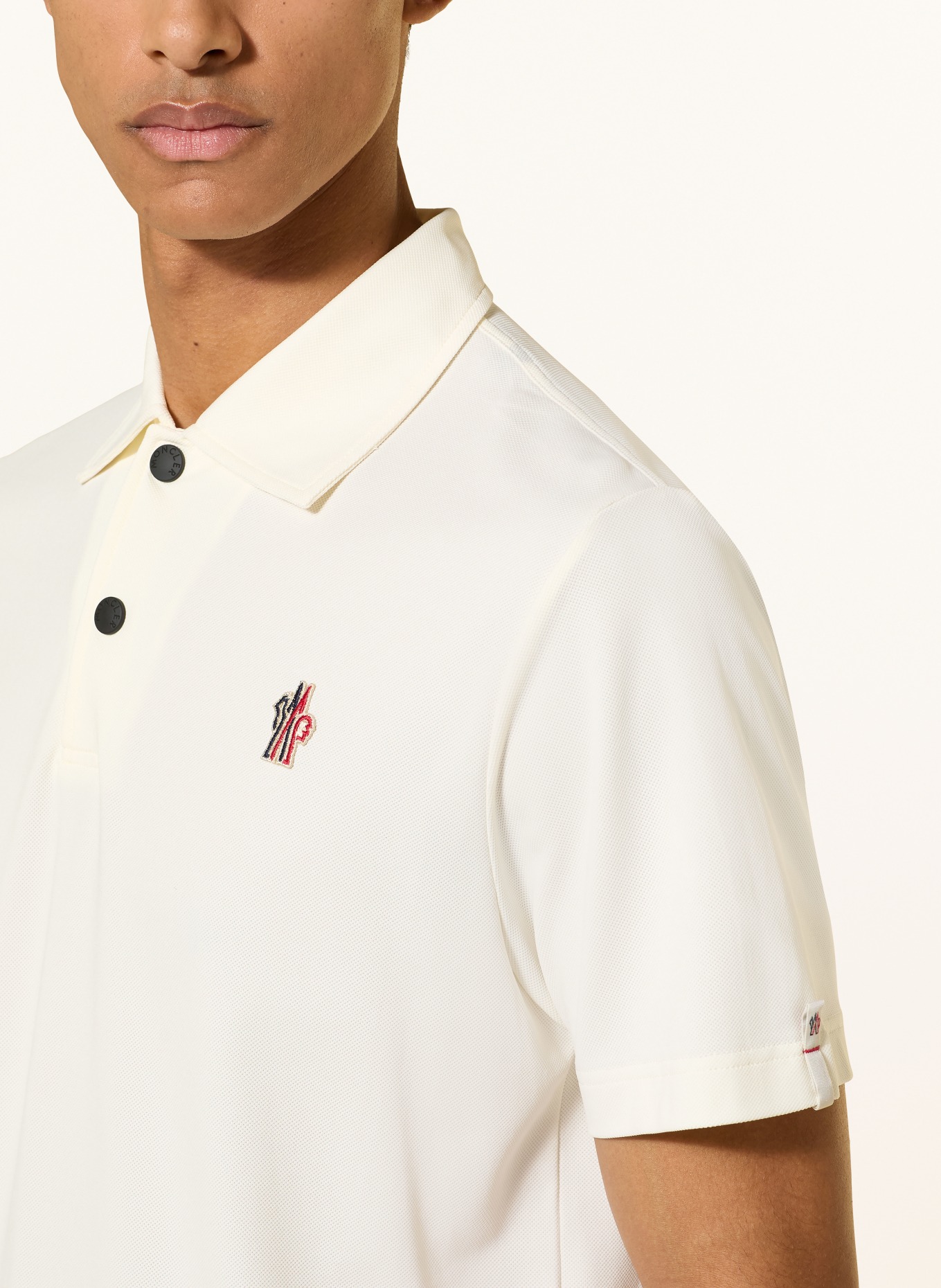 MONCLER GRENOBLE Piqué-Poloshirt: CREME