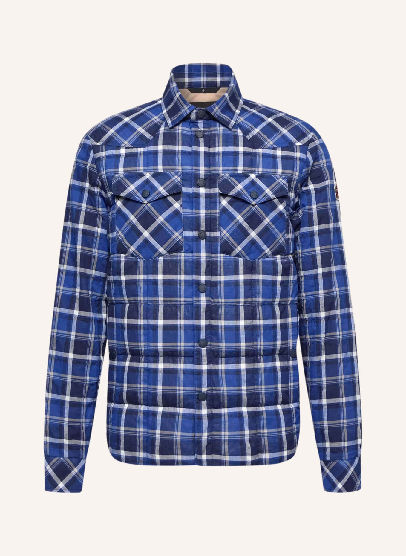 MONCLER GRENOBLE Steppjcke GELT: BLAUW / DONKERBLAUW / WIT