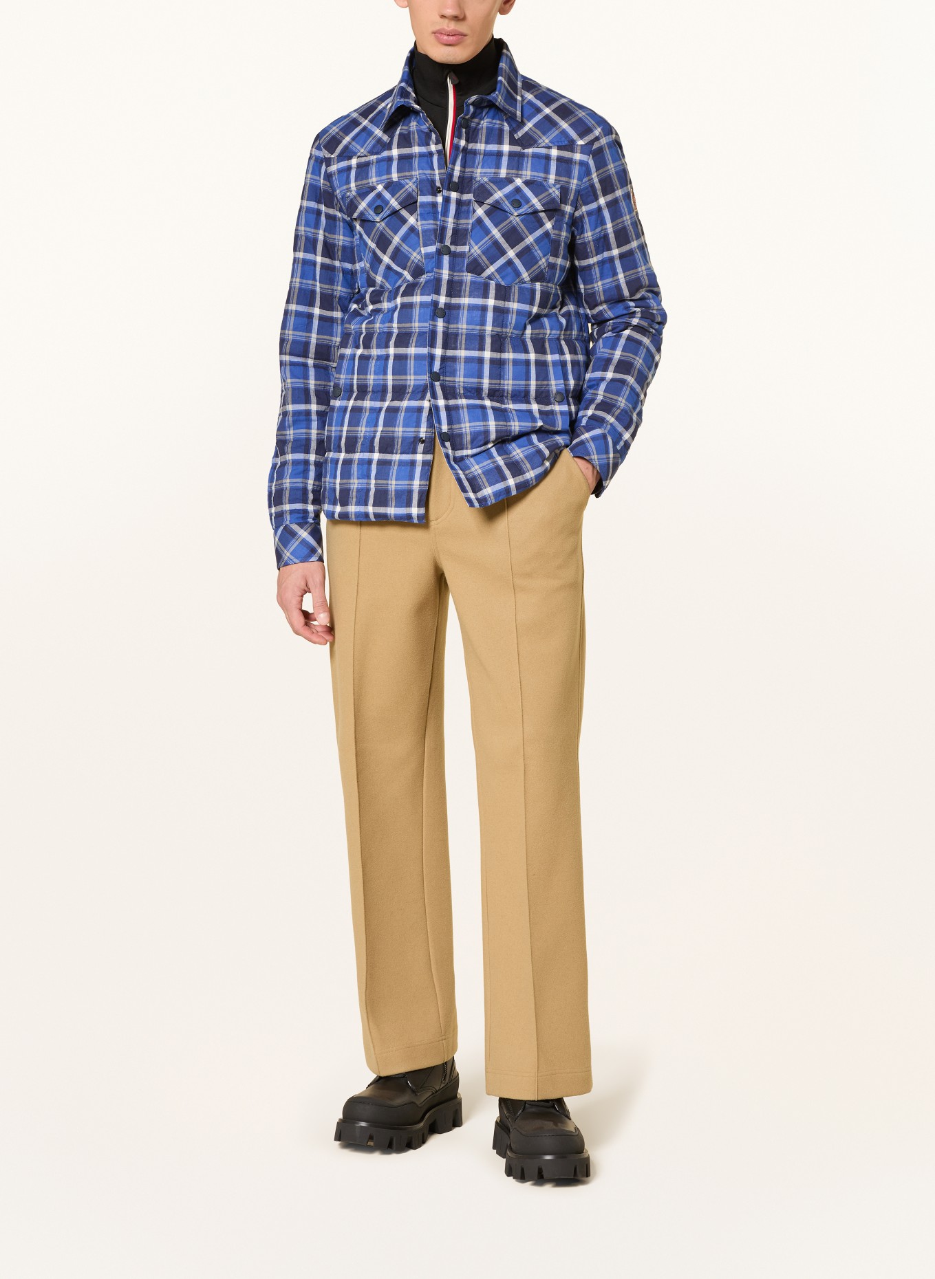 MONCLER GRENOBLE Steppjcke GELT: BLAUW / DONKERBLAUW / WIT