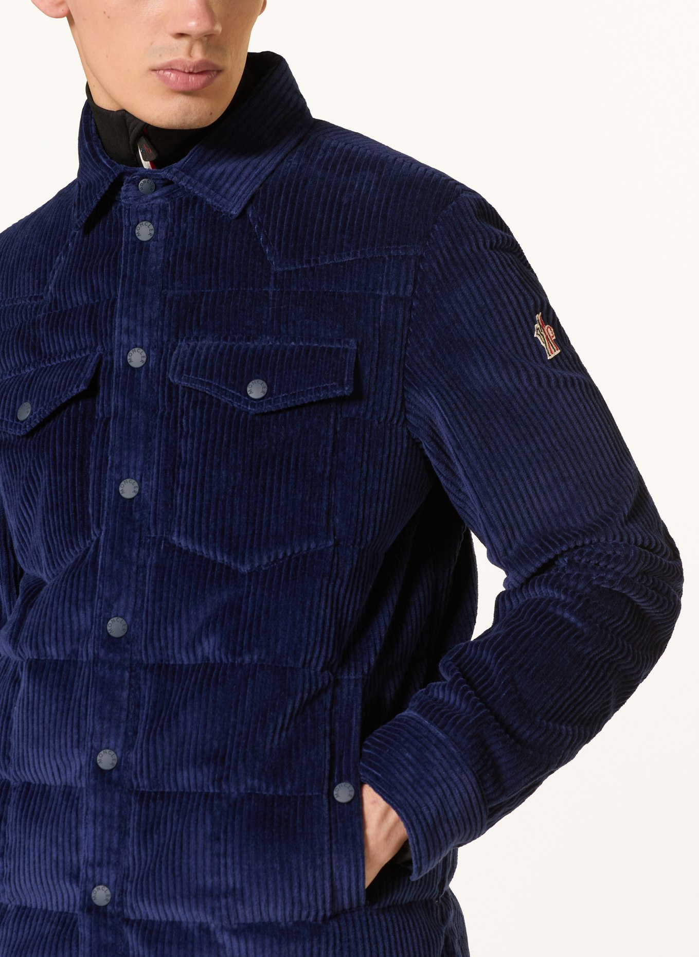 MONCLER GRENOBLE Corduroy-overjas GELT: DONKERBLAUW