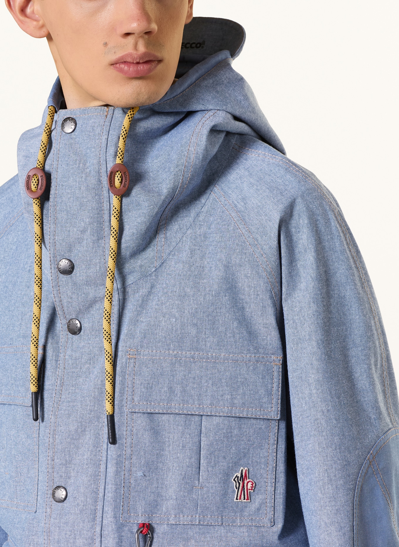 MONCLER GRENOBLE AJACCIO-veldjas in denimlook: BLAUWGRIJS