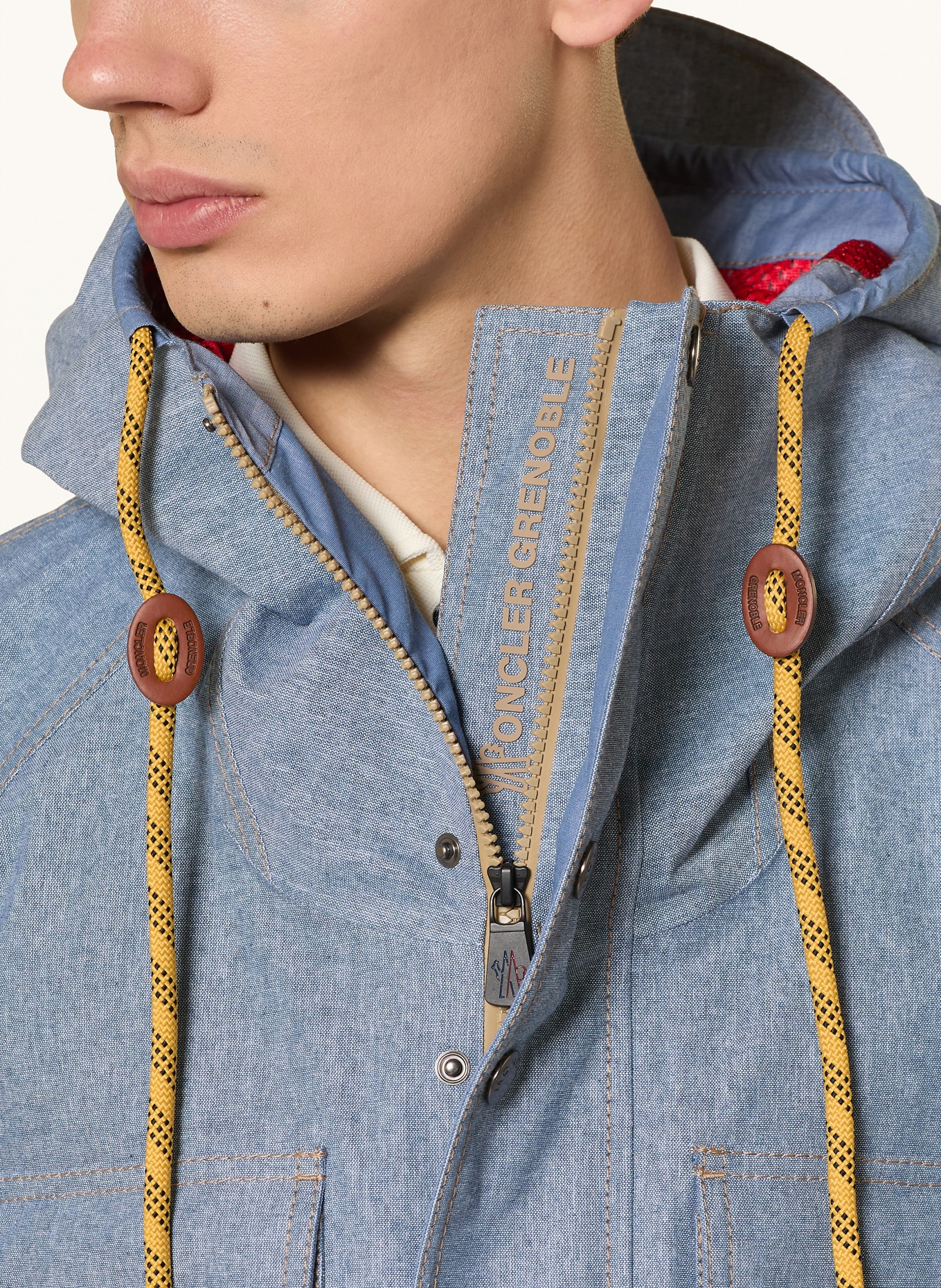 MONCLER GRENOBLE AJACCIO-veldjas in denimlook: BLAUWGRIJS