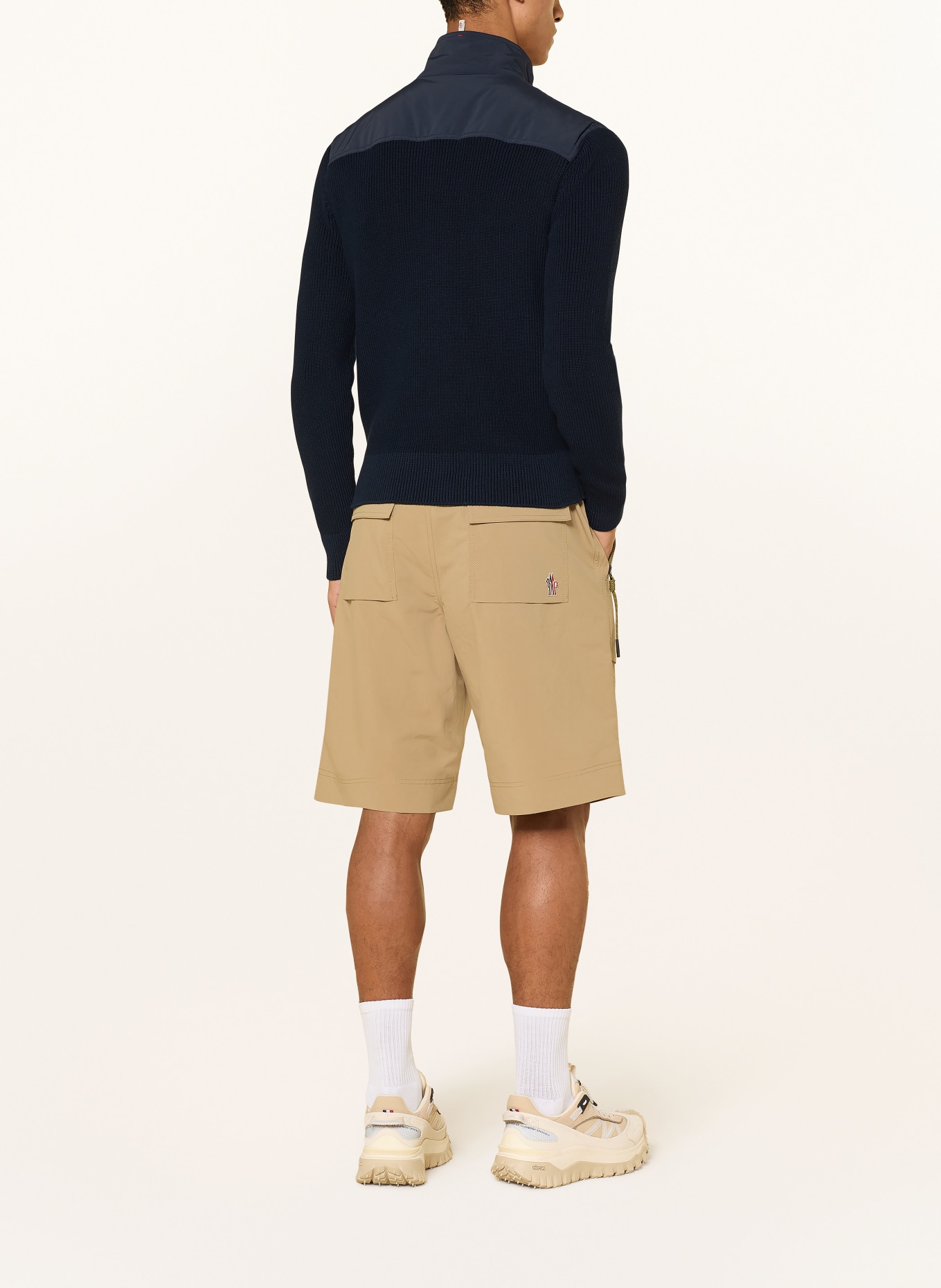 MONCLER GRENOBLE Strickjacke im Materialmix: DUNKELBLAU