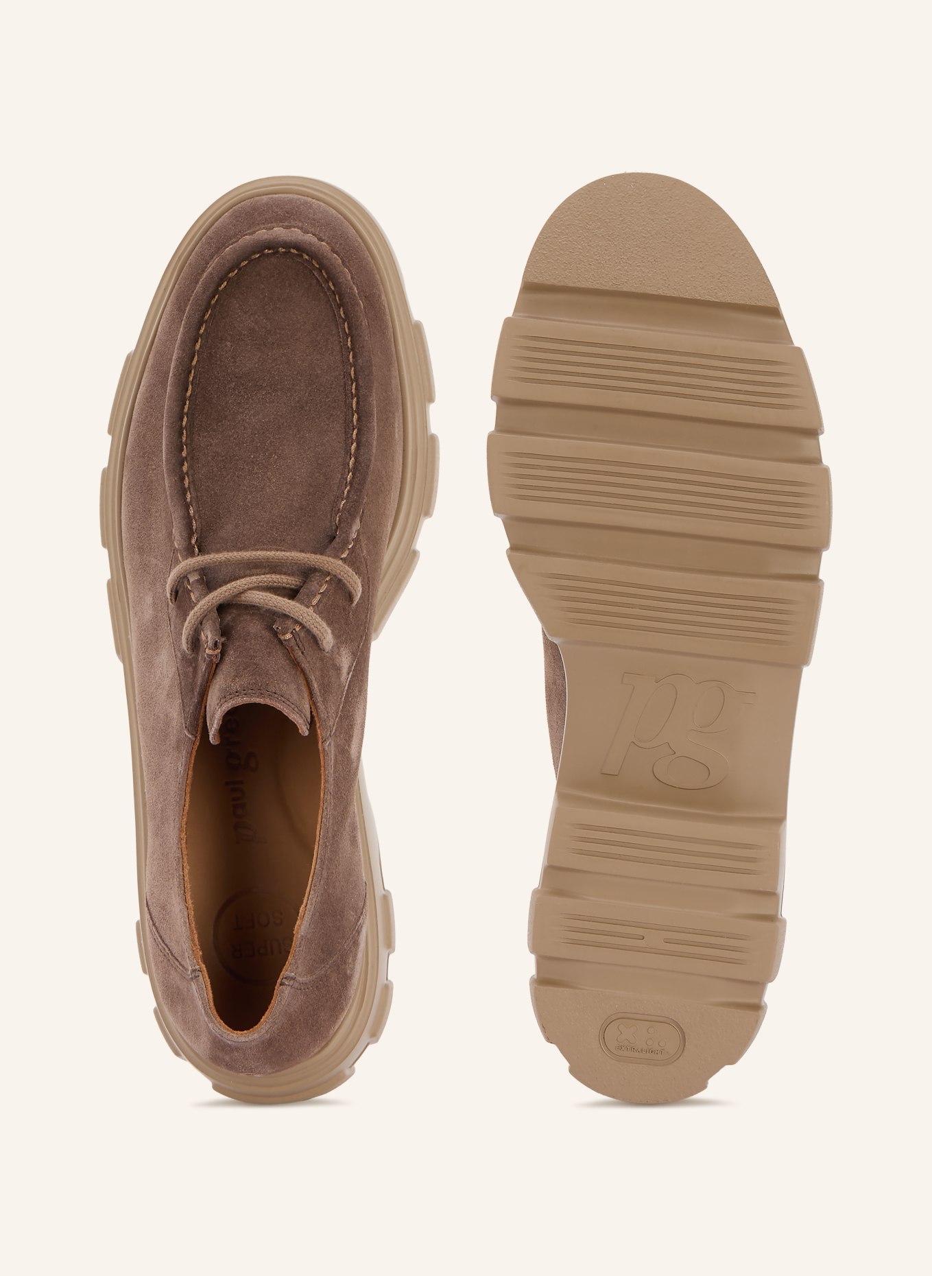 paul green chaussures à lacets: MARRON