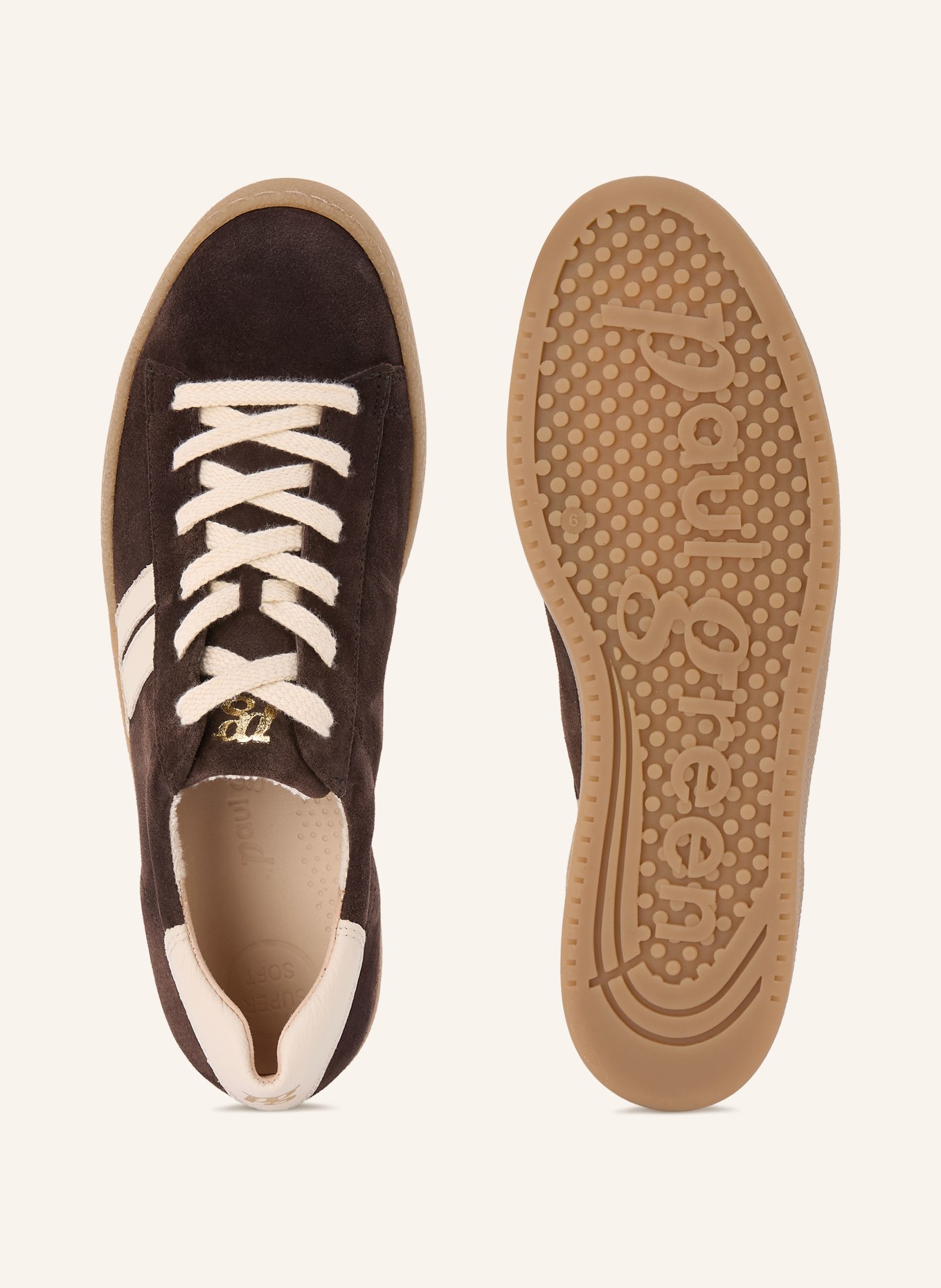 paul green Sneaker: MARRON FONCÉ / BEIGE