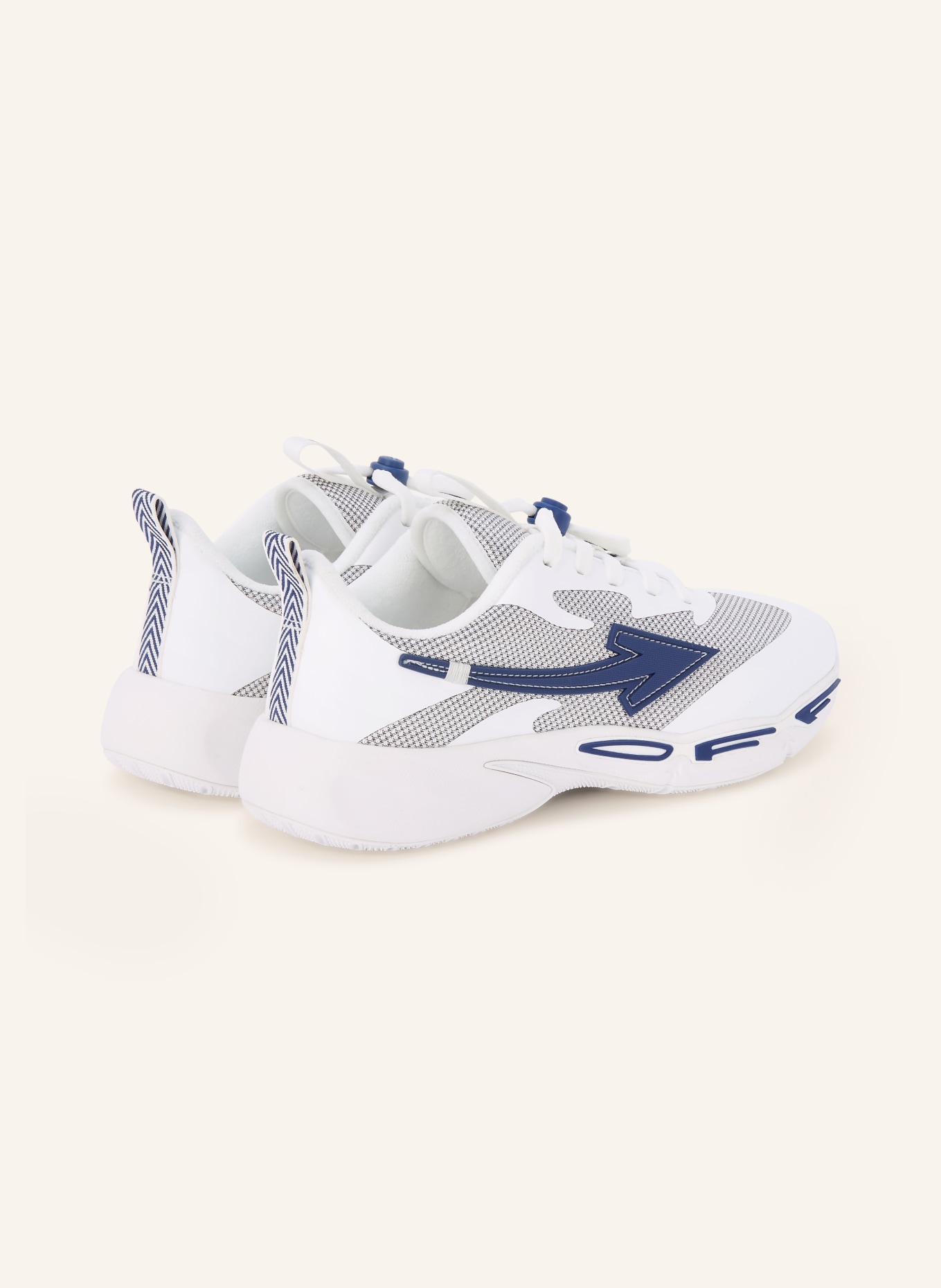 Off-White Sneaker B-FOR JUMPING: WEISS / DUNKELBLAU