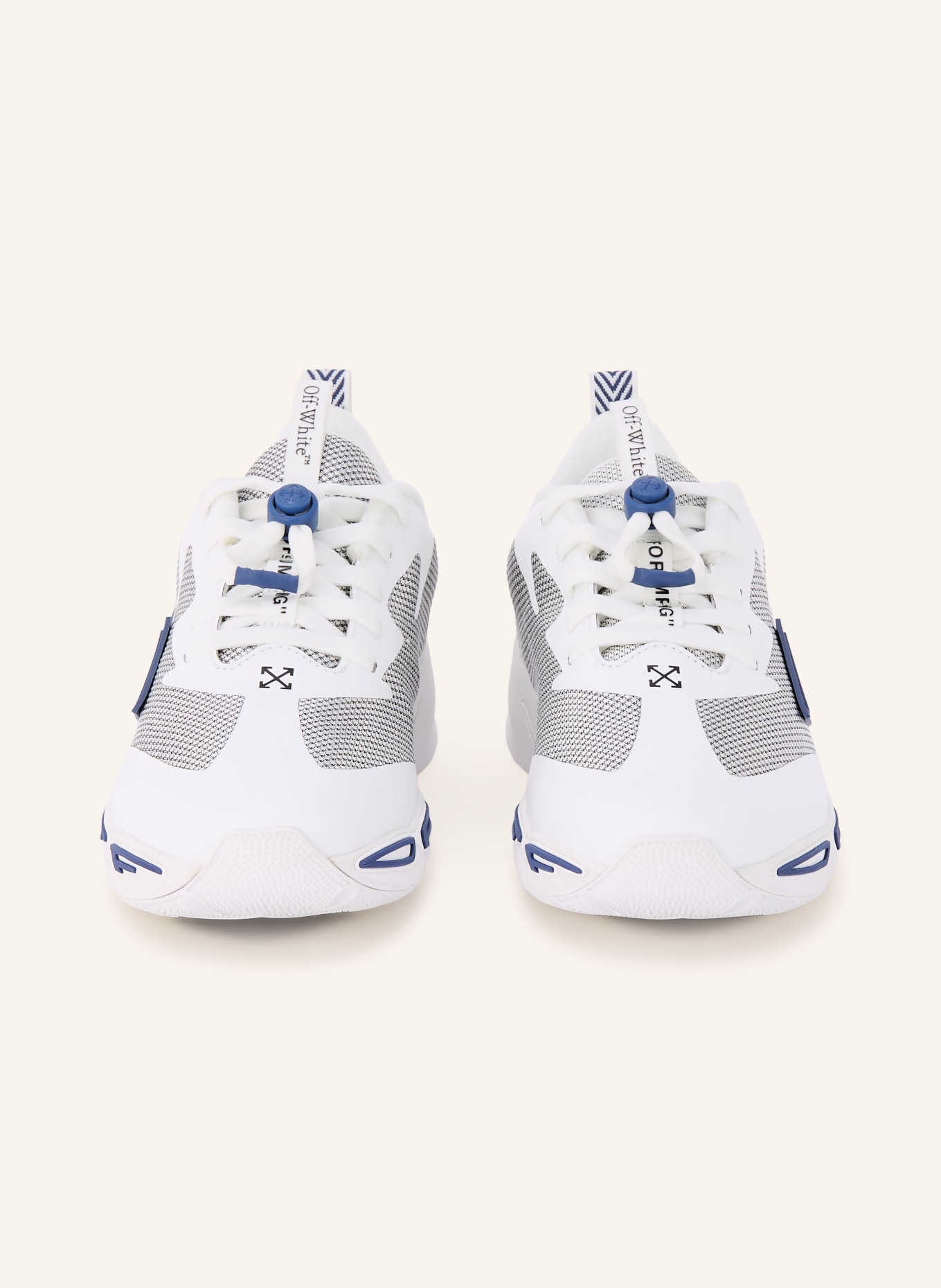 Off-White Sneaker B-FOR JUMPING: WEISS / DUNKELBLAU