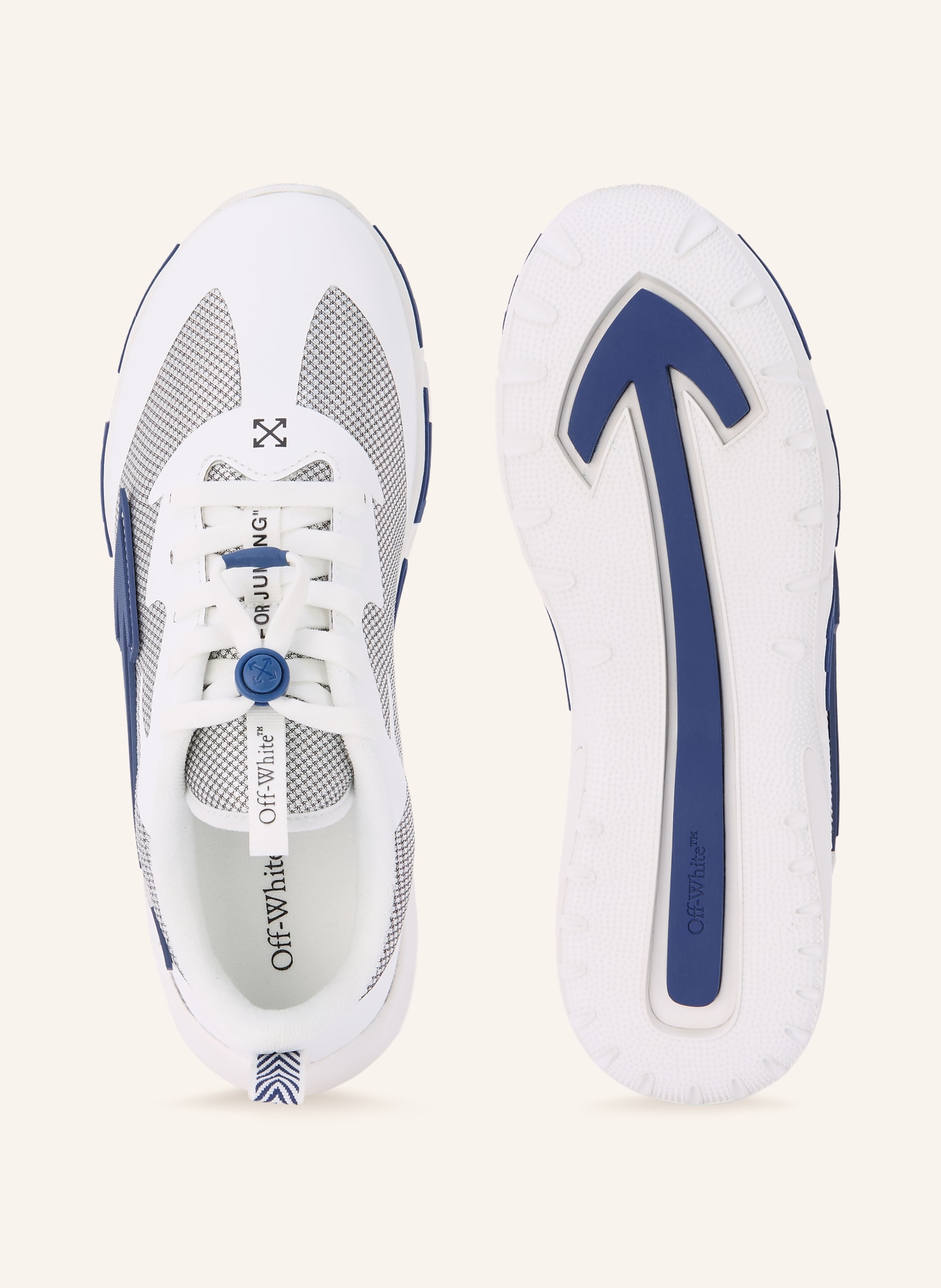 Off-White Sneaker B-FOR JUMPING: WEISS / DUNKELBLAU