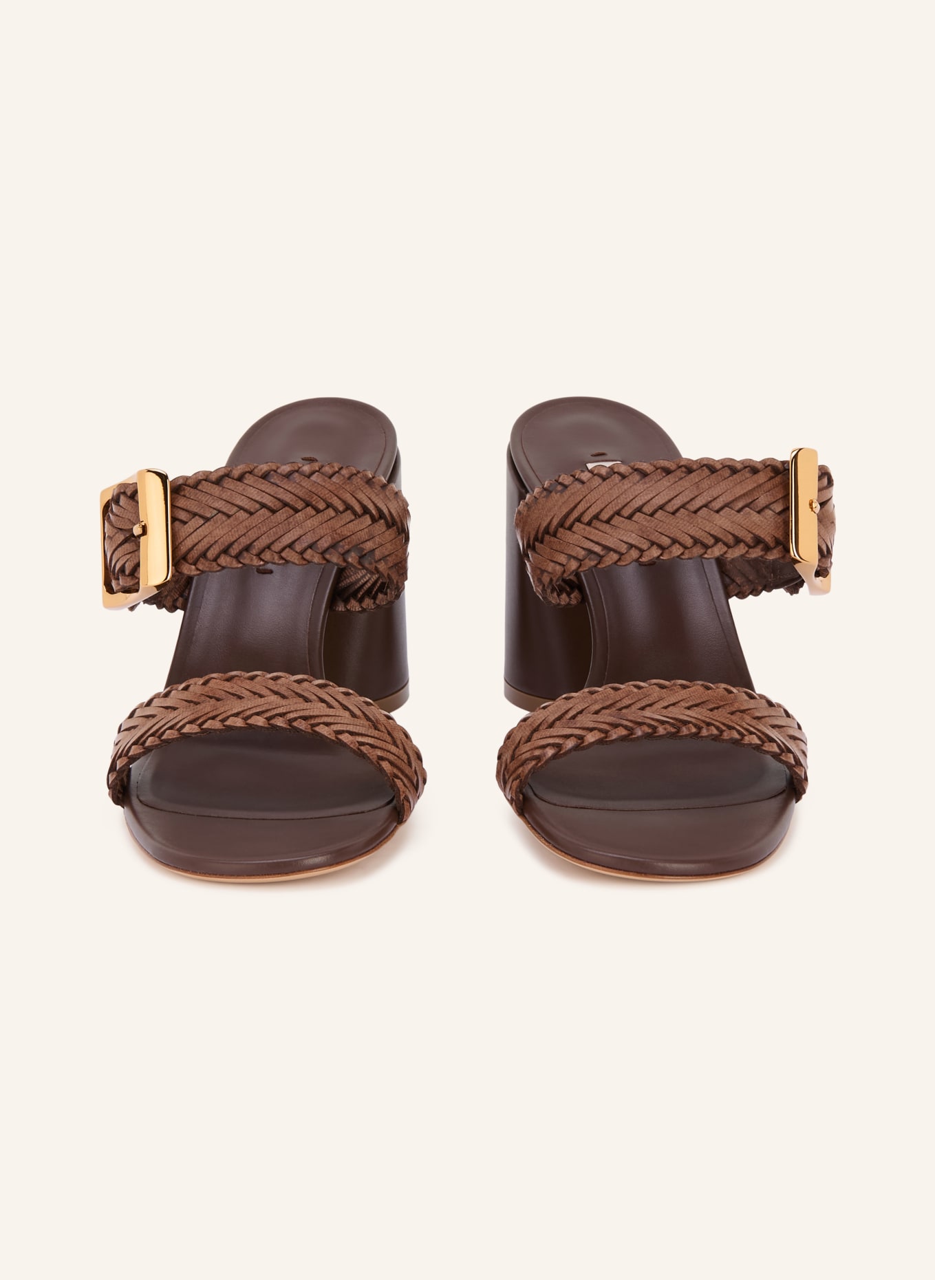 CASADEI CLEO Mules: DARK BROWN / GOLD