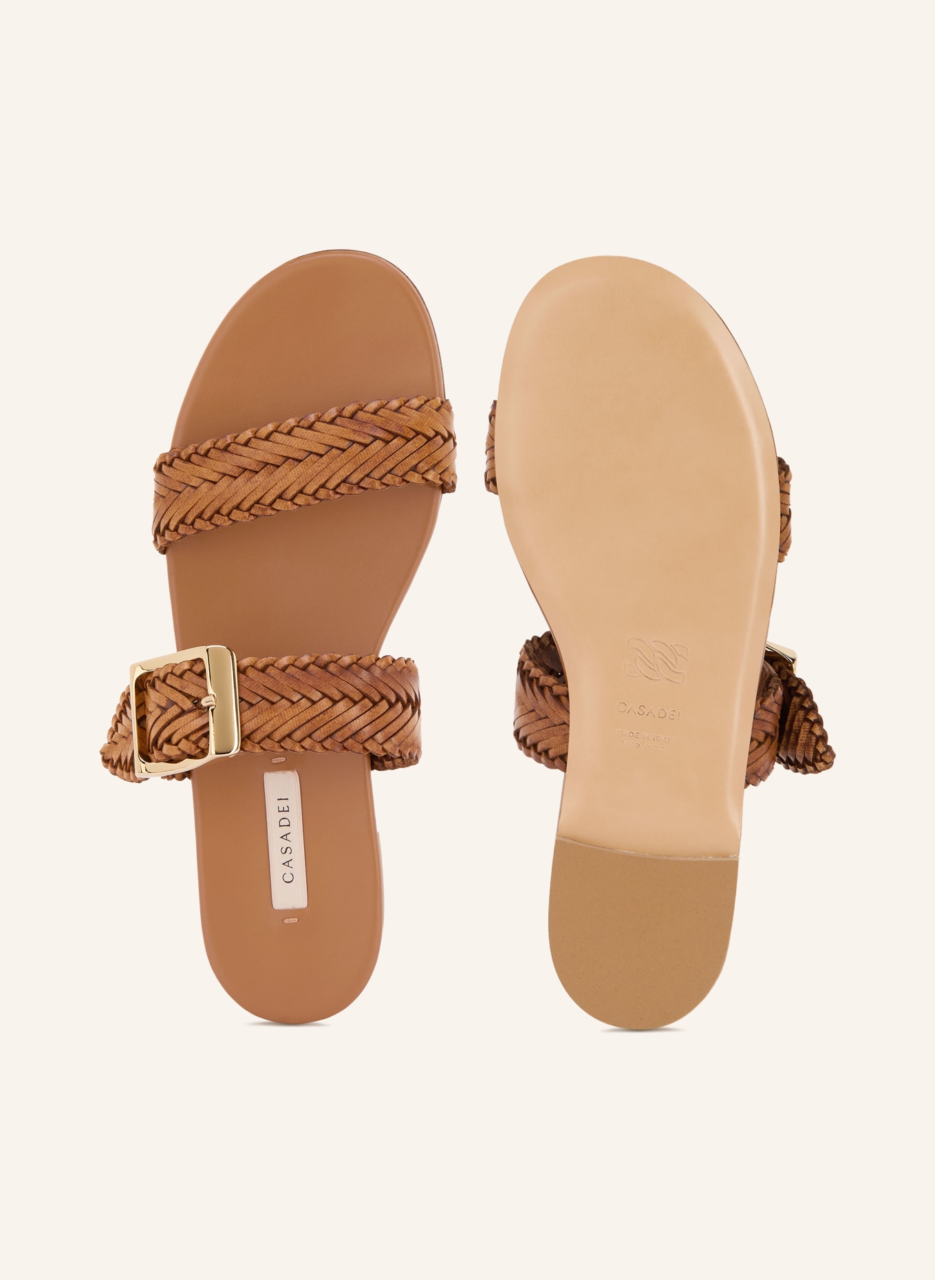 CASADEI KENYA Mules: BROWN / GOLD
