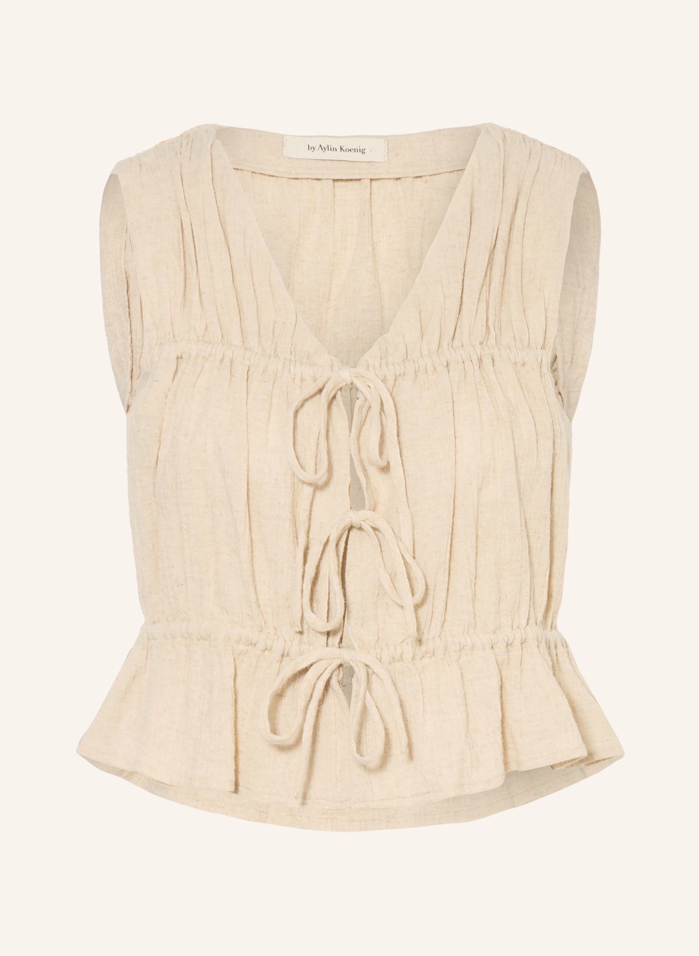 by Aylin Koenig Top MALI met linnen: BEIGE