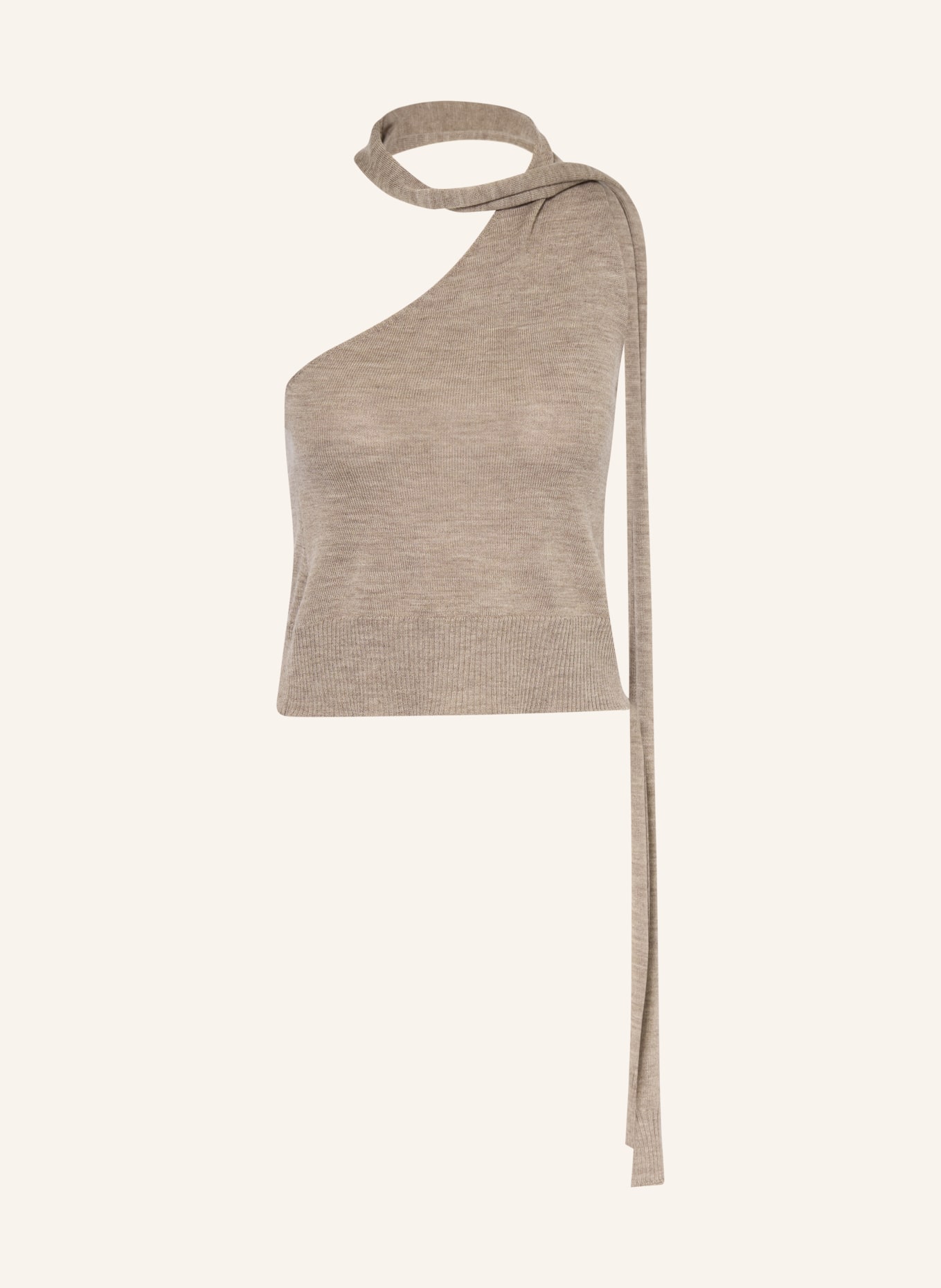by Aylin Koenig Dzianinowy top POLLY z wełny merynosowej: SZAROBRĄZOWY