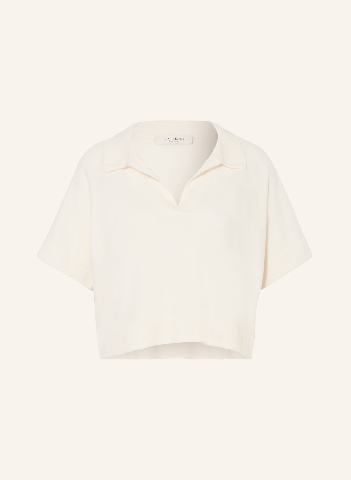 by Aylin Koenig Polo en maille ERIKA en laine mérinos et cachemire: CRÈME