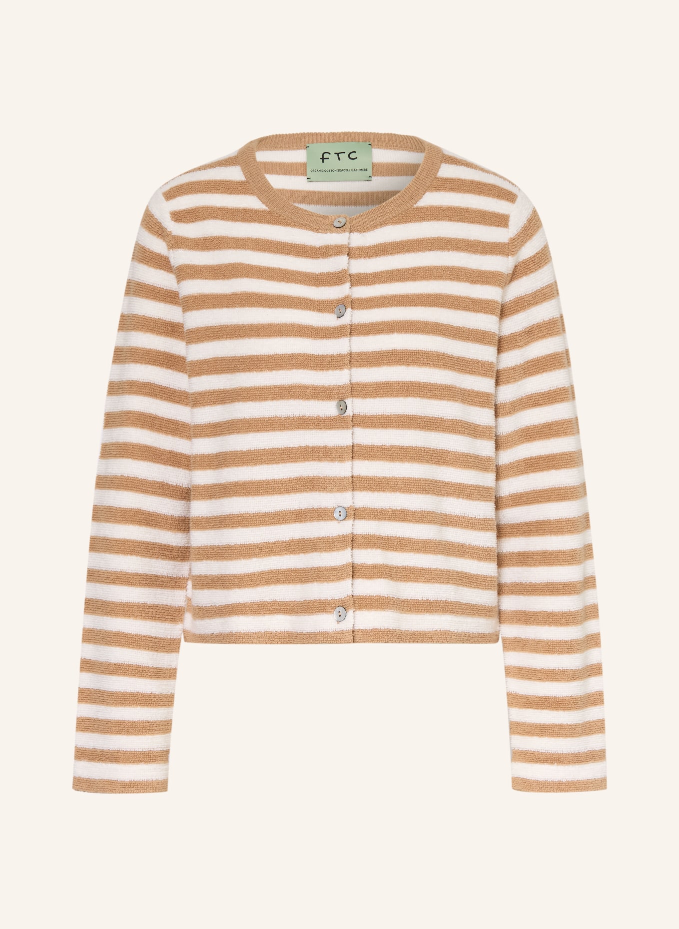 FTC CASHMERE vest: LICHTBRUIN / ECRU