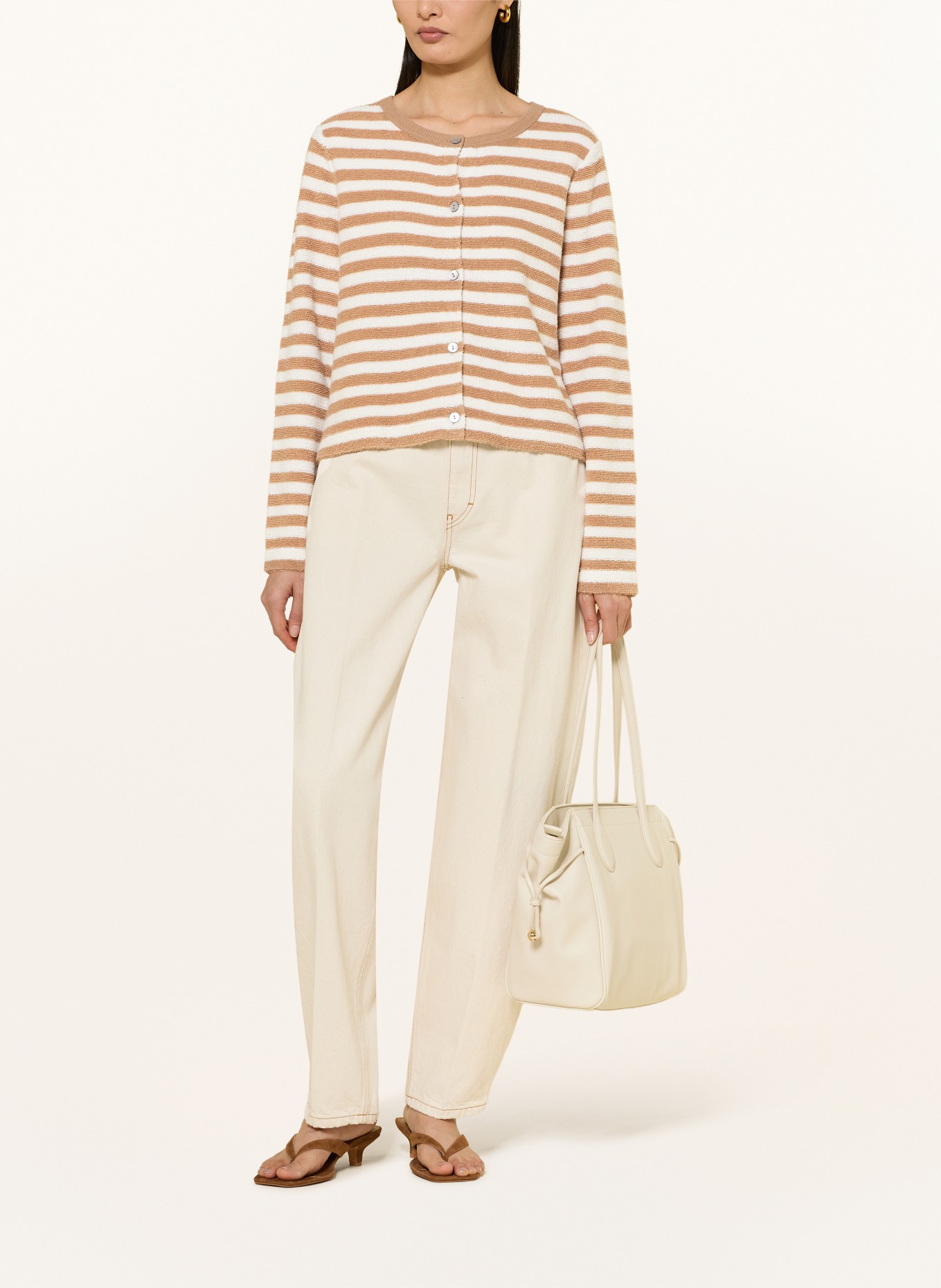 FTC CASHMERE vest: LICHTBRUIN / ECRU