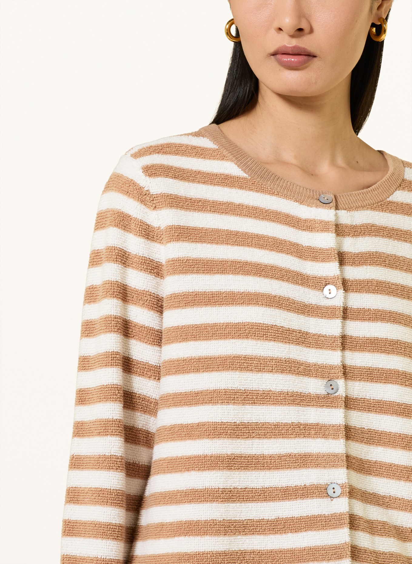 FTC CASHMERE vest: LICHTBRUIN / ECRU