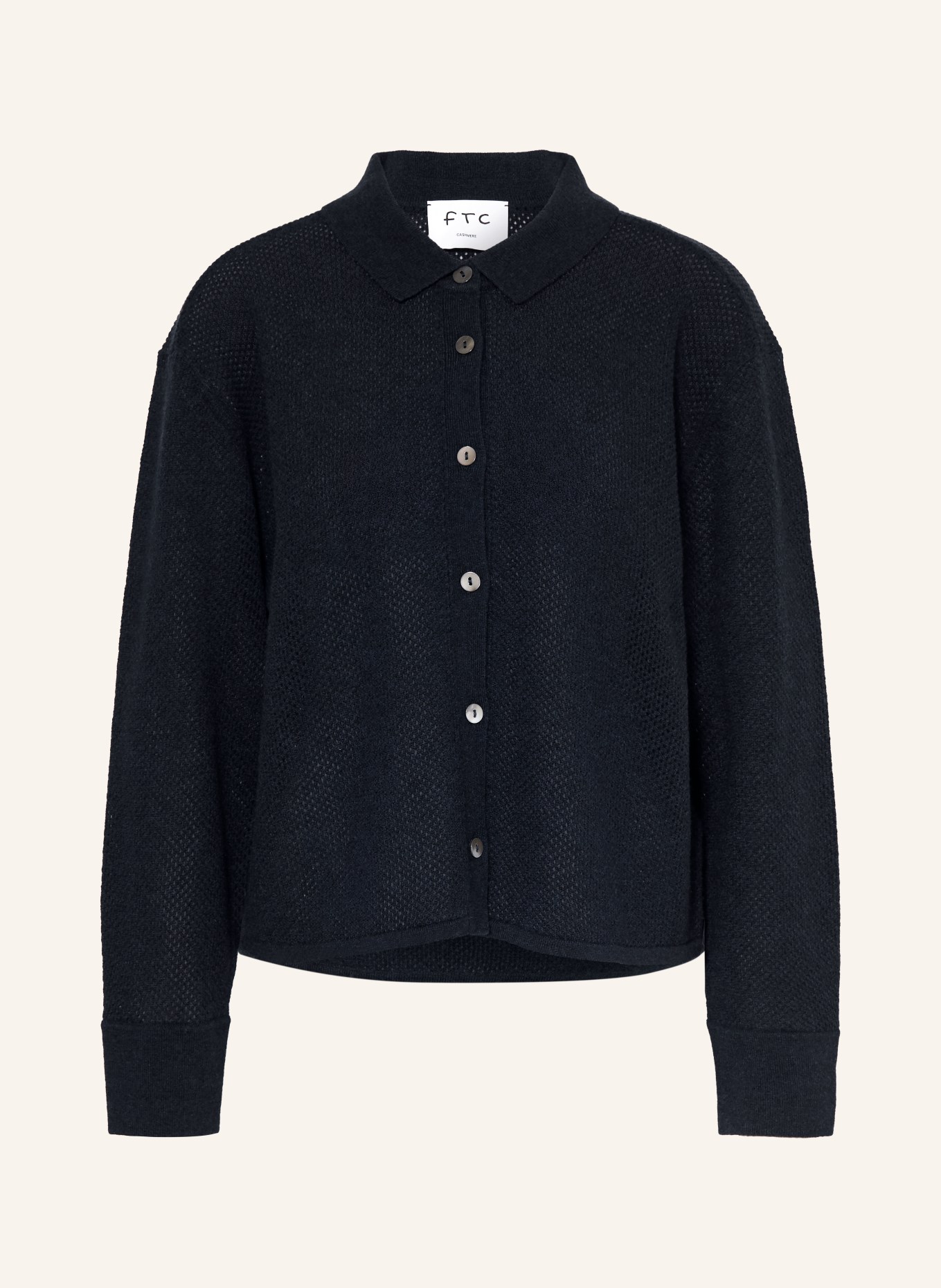 FTC CASHMERE Gebreide vest van kasjmier: DONKERBLAUW