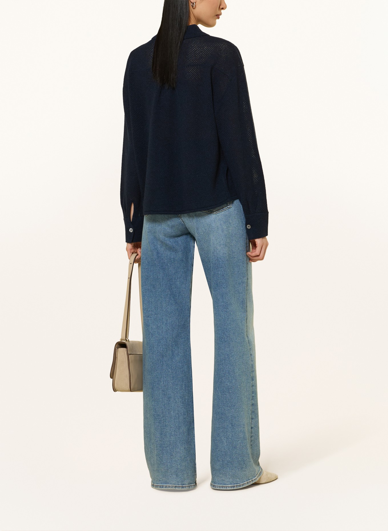 FTC CASHMERE Gebreide vest van kasjmier: DONKERBLAUW